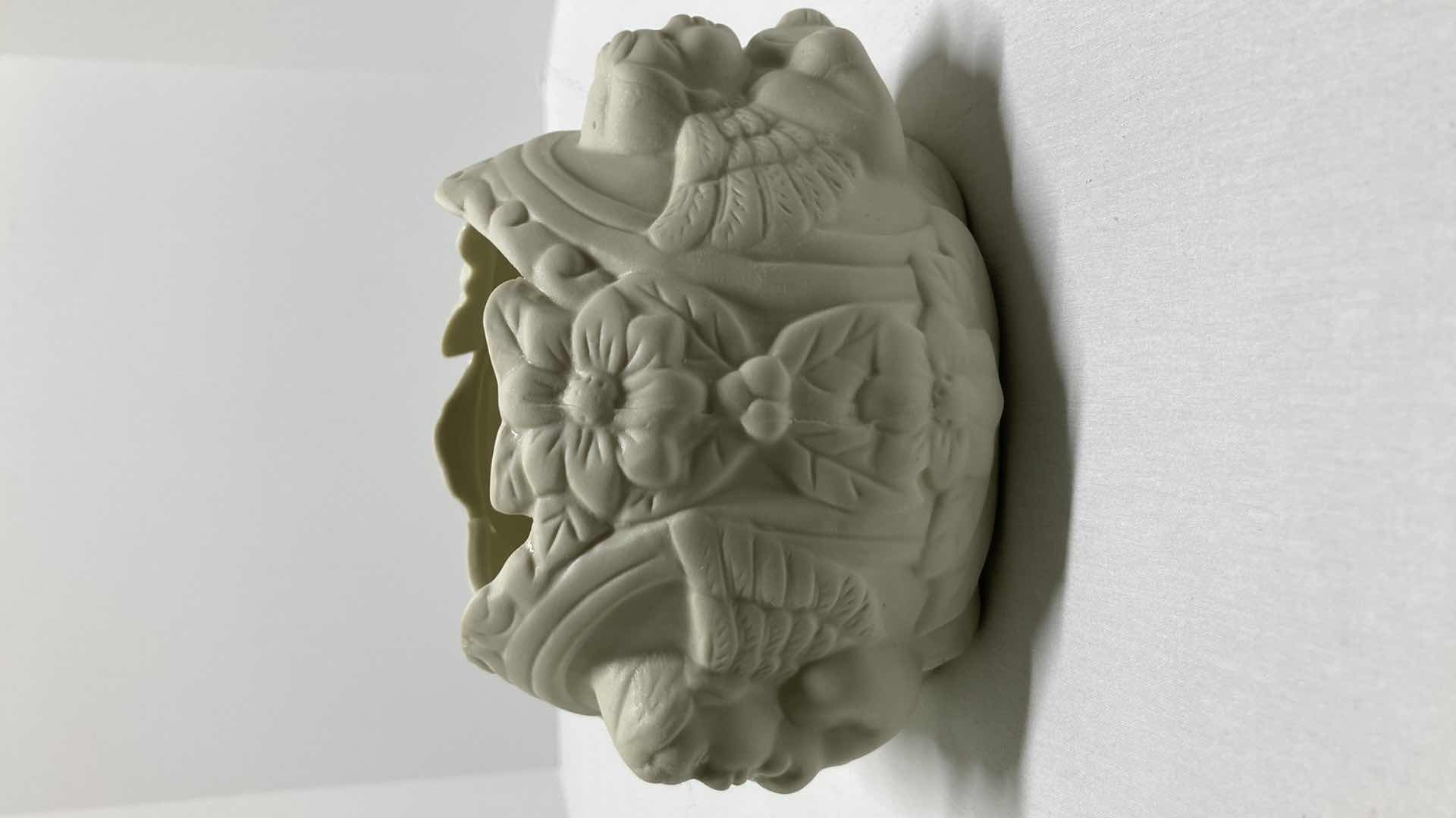 Photo 1 of ANGEL & FLORAL CERAMIC BOWL 
6.25” X 6.5”