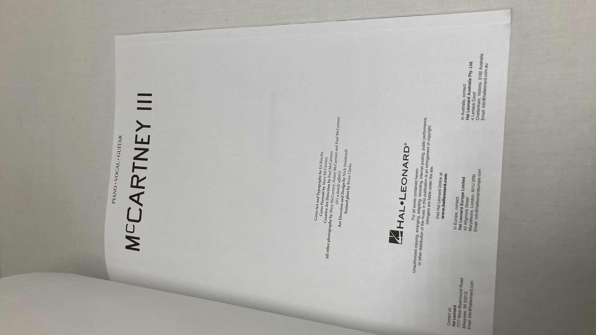 Photo 1 of MCCARTNEY PIANO VOCAL GUITAR MUSIC BOOK