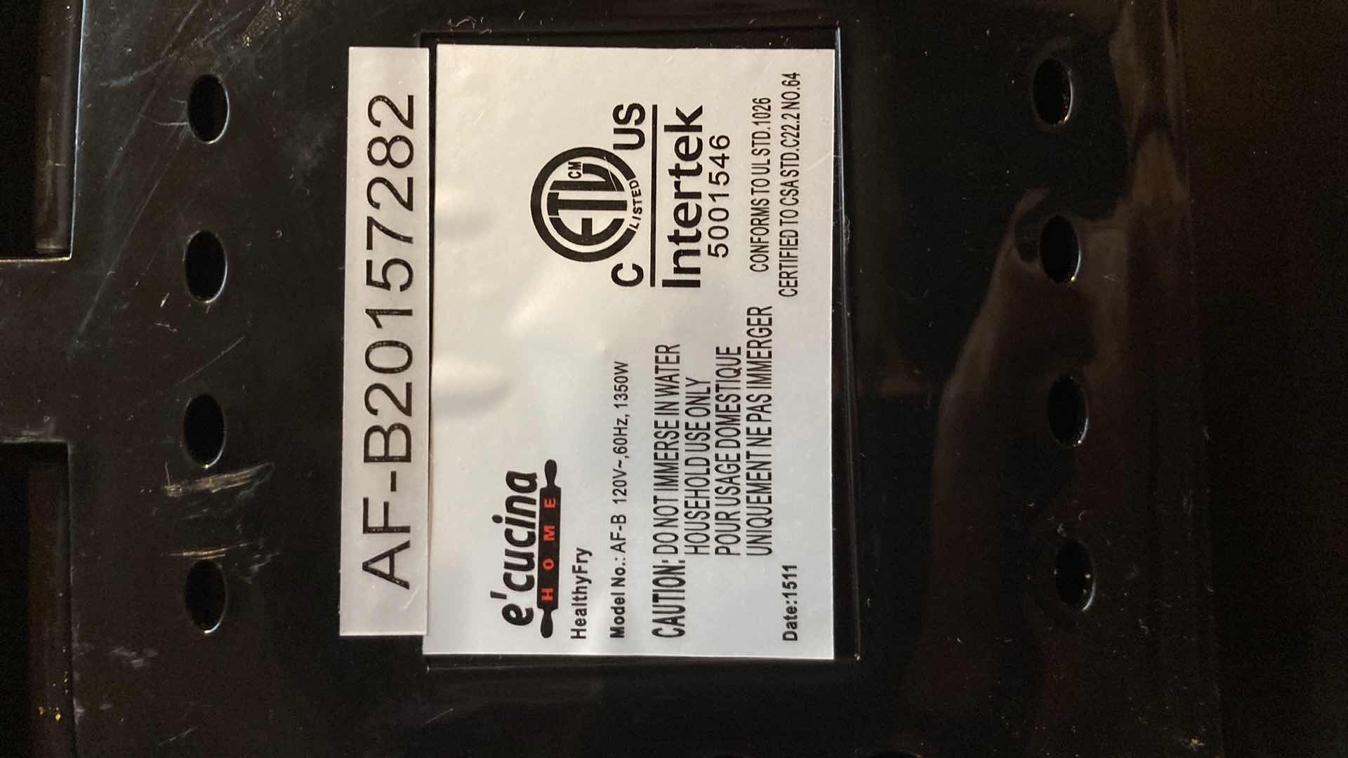 Photo 1 of E’CUCINA AIR FRYER MODEL AF-B