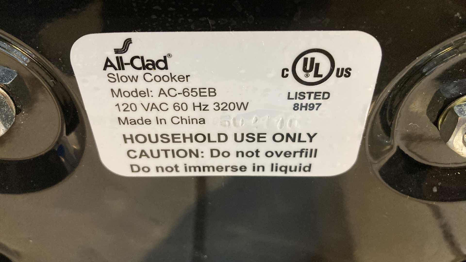 Photo 5 of ALL CLAD SLOW COOKER MODEL AC-65EB
