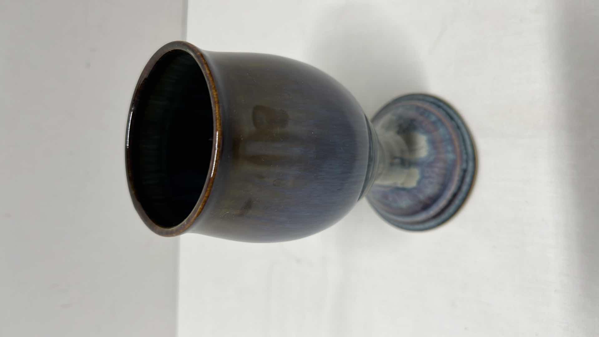 Photo 1 of GLAZED MULTI-COLOR CERAMIC 10” VASE, 11.5” PLATE, 6” BOWL & 6” CUP