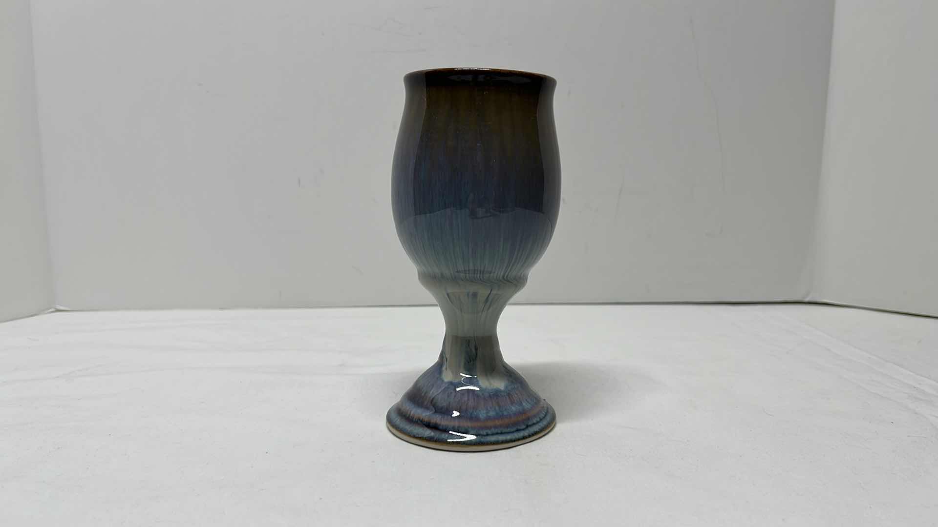 Photo 6 of GLAZED MULTI-COLOR CERAMIC 10” VASE, 11.5” PLATE, 6” BOWL & 6” CUP