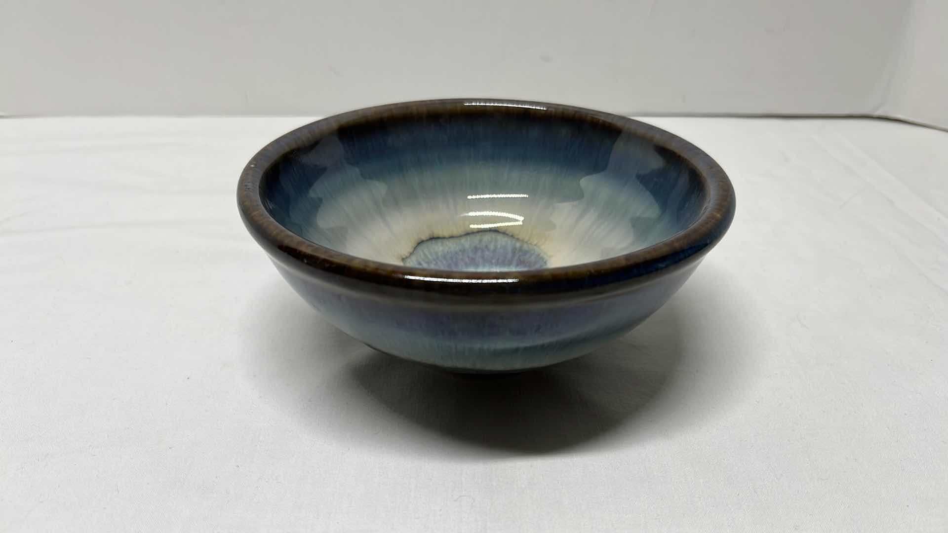 Photo 4 of GLAZED MULTI-COLOR CERAMIC 10” VASE, 11.5” PLATE, 6” BOWL & 6” CUP