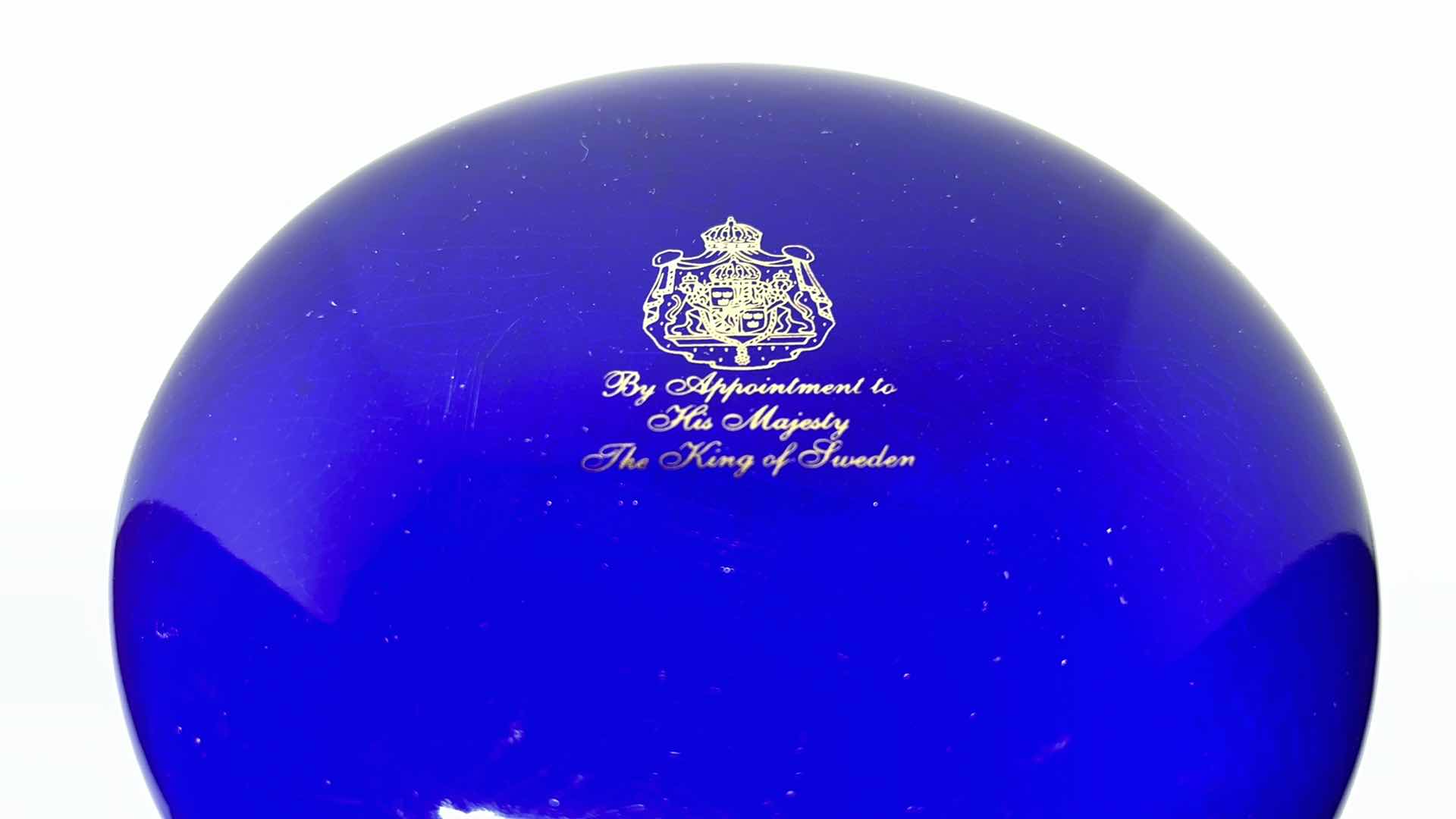 Photo 1 of GEVALIA KAFFE CERAMIC 7.75” FLIP TOP CANISTER W 2 COBALT BLUE 6” COFFEE CUPS