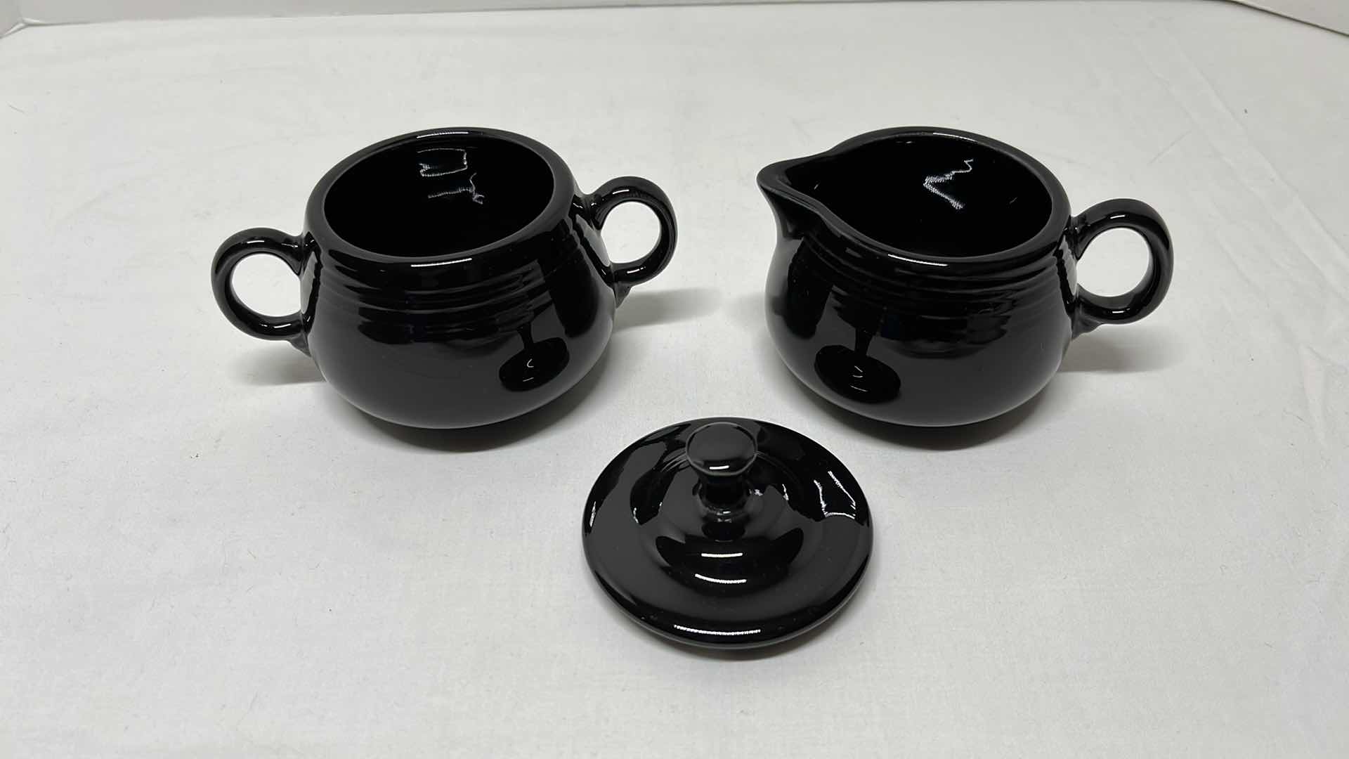 Photo 10 of 2 BLACK CORNING WARE DISHES, MIXING BOWL, 2 SMALL RAMEKINS, CREAM & SUGAR DISHES W BLACK CHILE PEPPER PLATE (9 PCS)