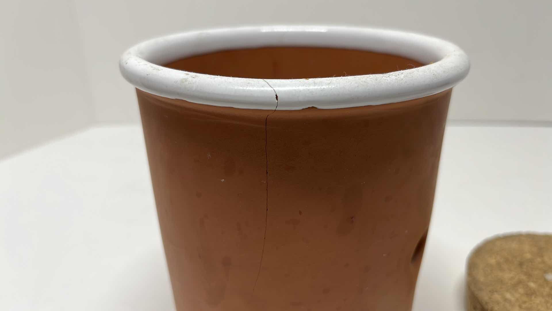 Photo 1 of CLAY TORTILLA WARMER 6.75” & CANDLE HOLDER 6.25”H W DISH