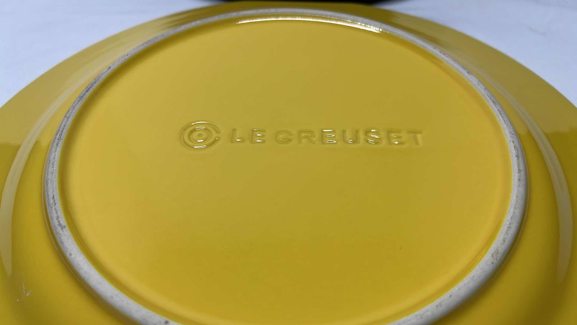 Photo 3 of LE CREUSET STONEWARE SET OF 4 DINNER PLATES, 12”