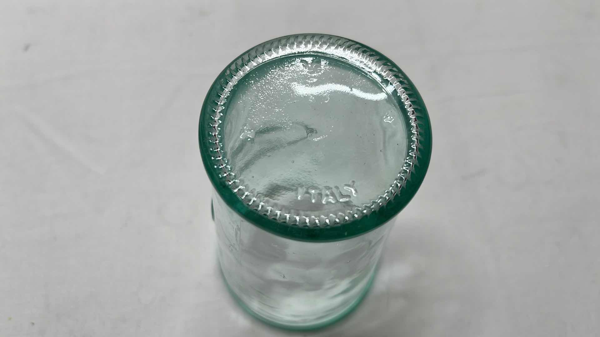 Photo 1 of 6 PCS AMICI HOME CLEAR GREEN RECYCLED GLASS COW DESIGN DRINK-WARE, 11 OZ, 5”H