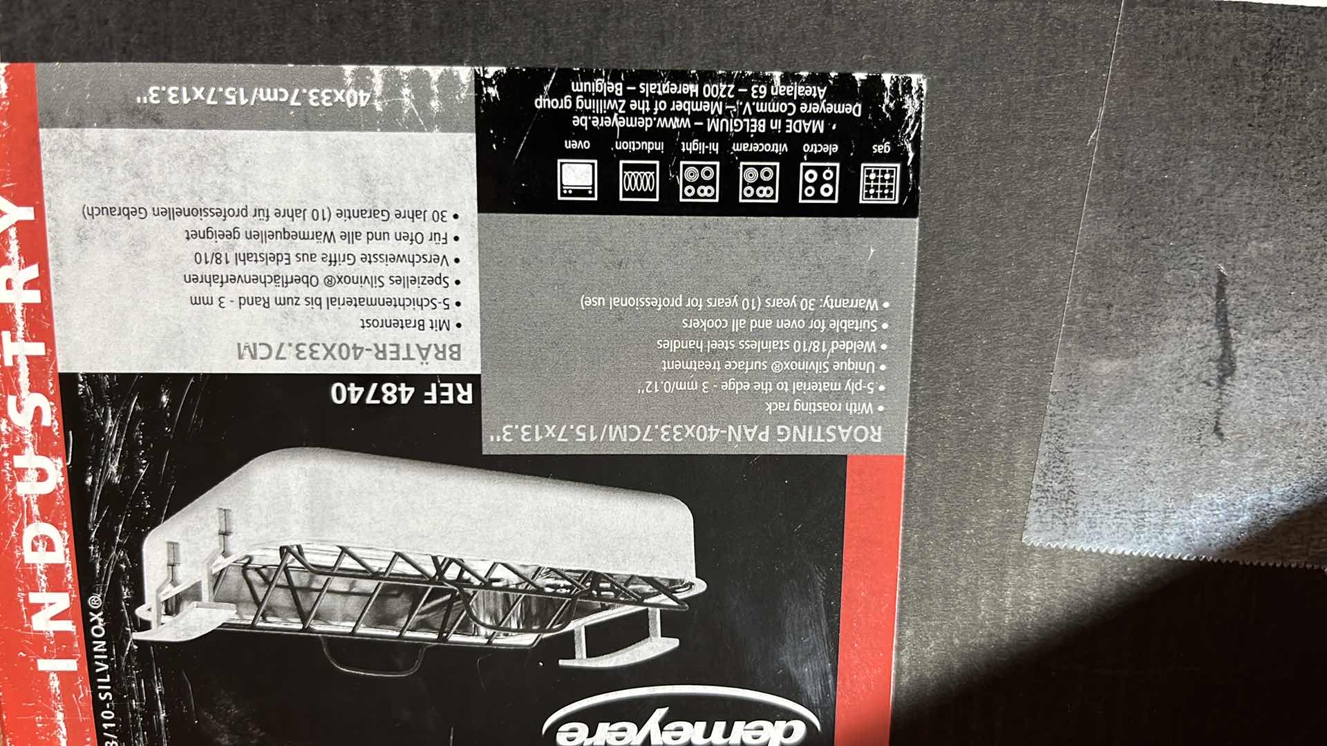 Photo 1 of DEMEYERE ROASTING PAN MADE IN BELGIUM 13.3” X 15.7” X 3.25”H (REF 48740)