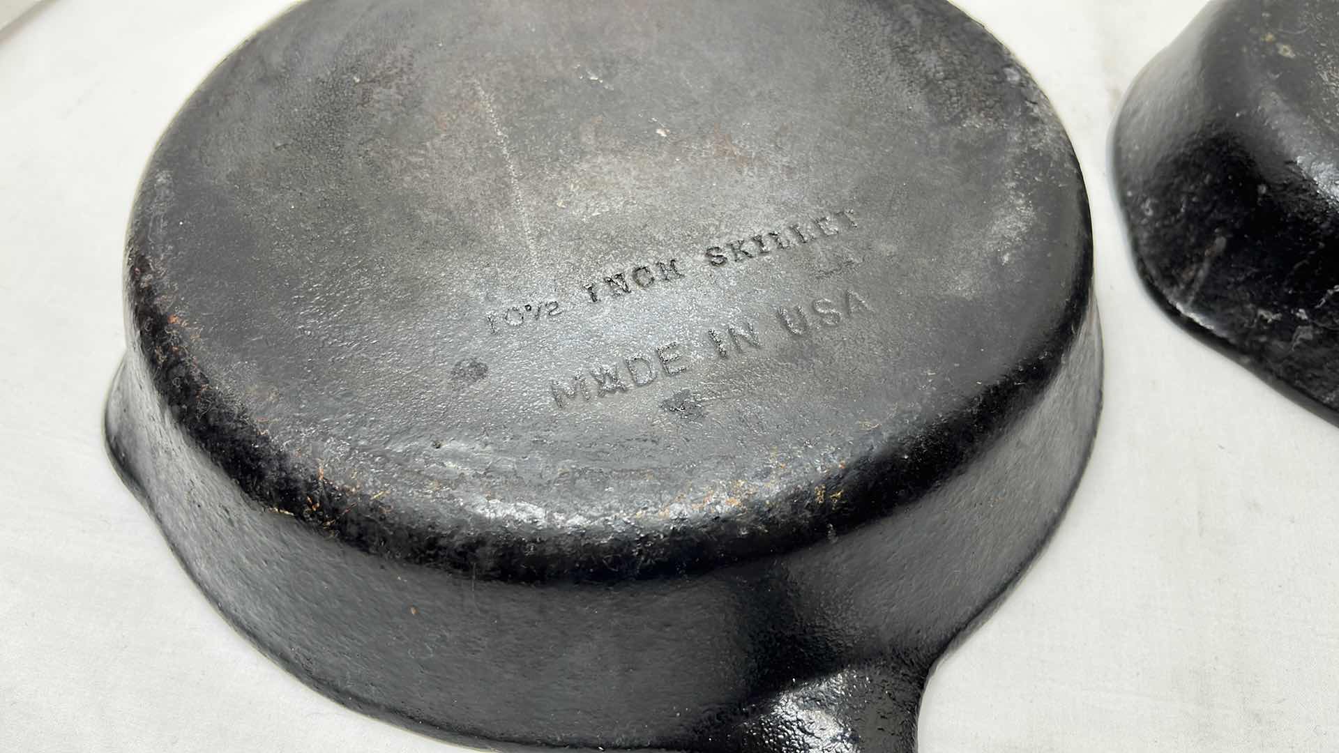 Photo 1 of 2 PCS CAST IRON SKILLETS 8.25” & 10.5”