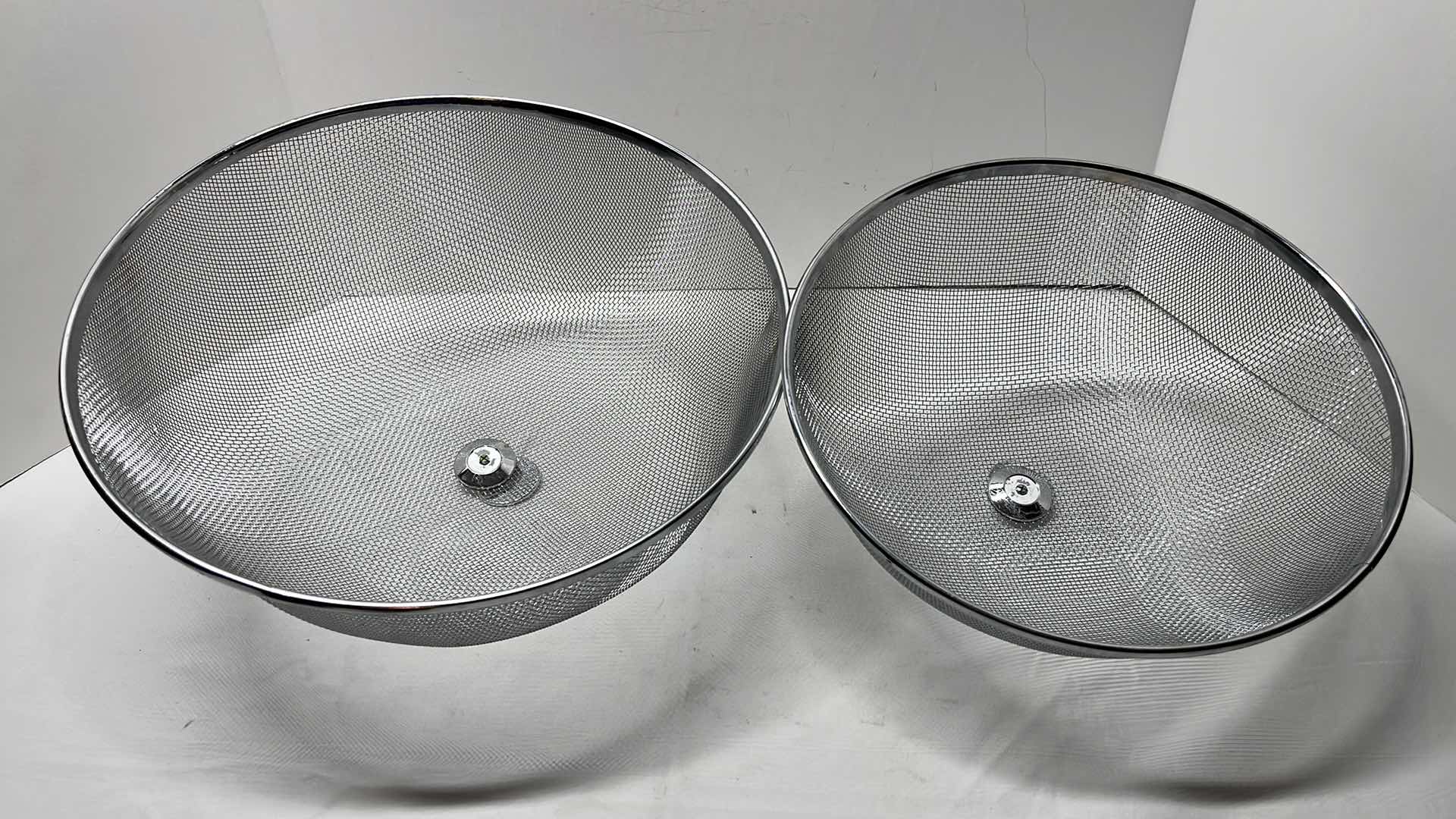 Photo 1 of CHROME MESH FOOD COVERS (2) 11.5” & 13.5”