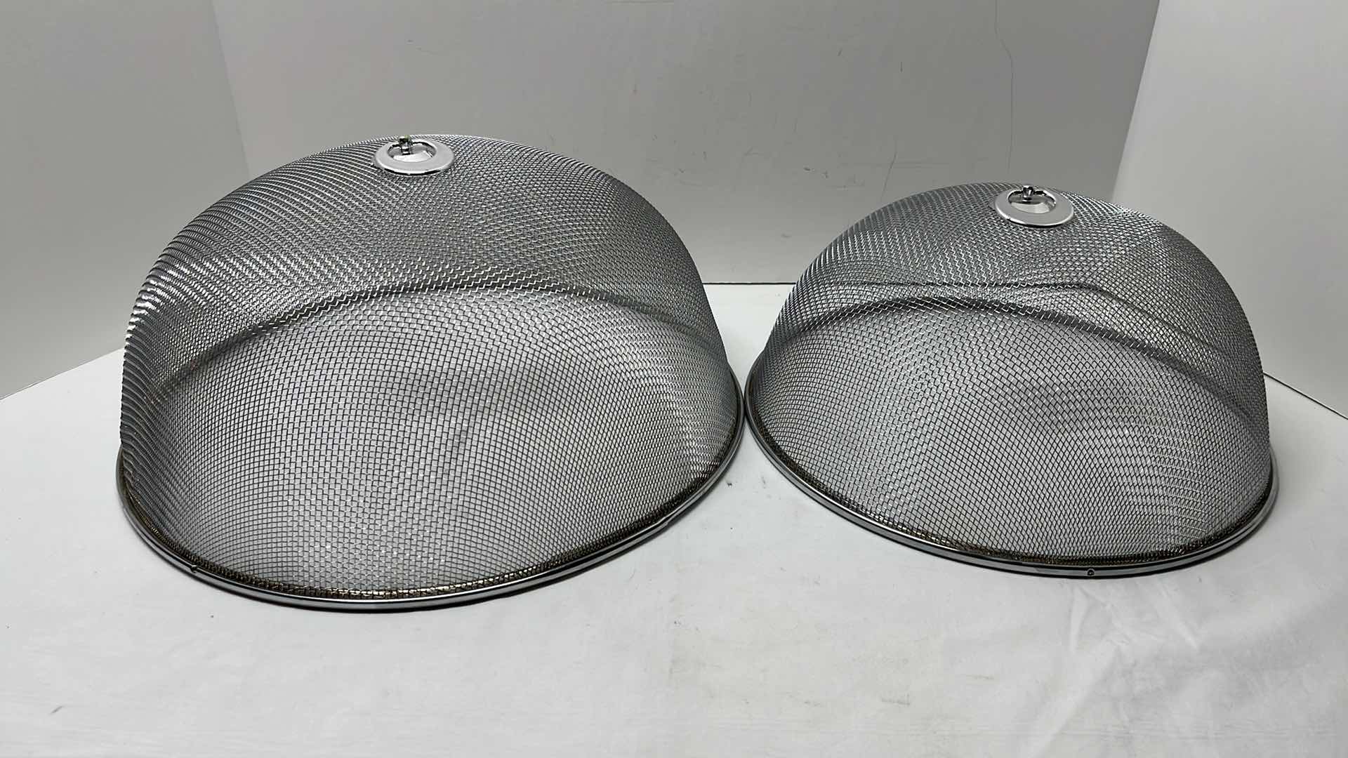 Photo 1 of CHROME MESH FOOD COVERS (2) 11.5” & 13.5”