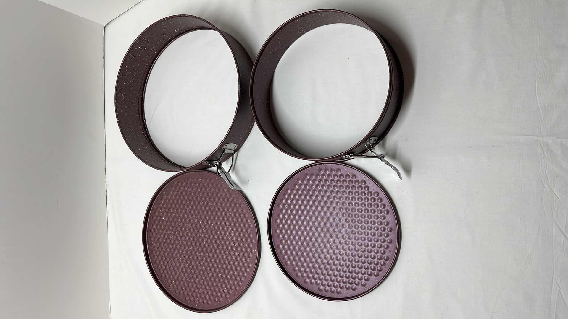 Photo 1 of NONSTICK SPRINGFORM ROUND BAKING PAN SET OF 2 , 8.25” & 9.75” (PLUM)