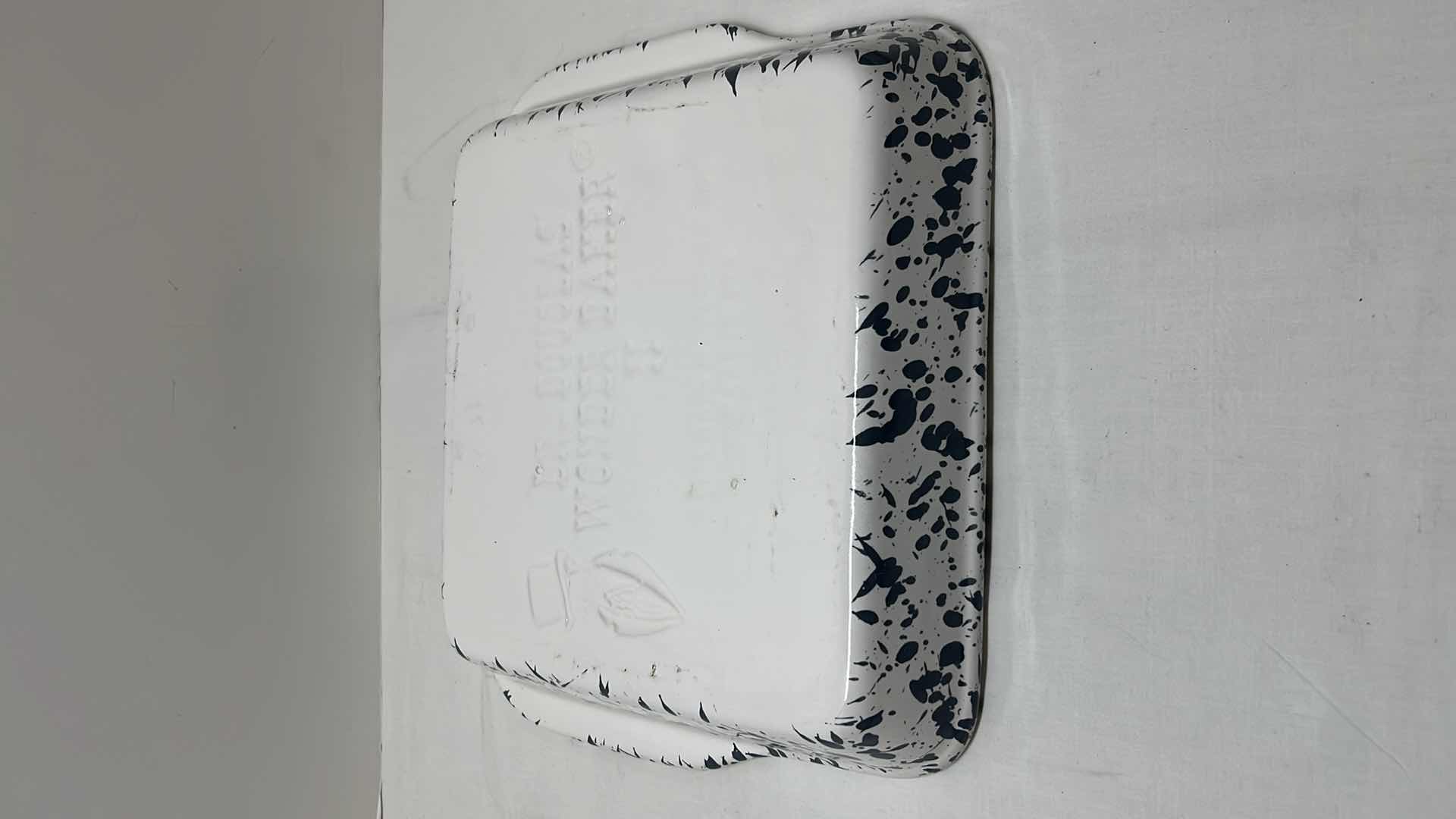 Photo 3 of DR DOUGLAS WONDER BAKER II BLUE/GRAY SPLATTER WEAR CERAMIC BAKING PAN W HANDLES 9.5” X 10”, 2 PCS CORNING WARE MICROWAVE/OVEN RACK BROWNING TRAY/GRILL (MR-1 & MR-11)


-