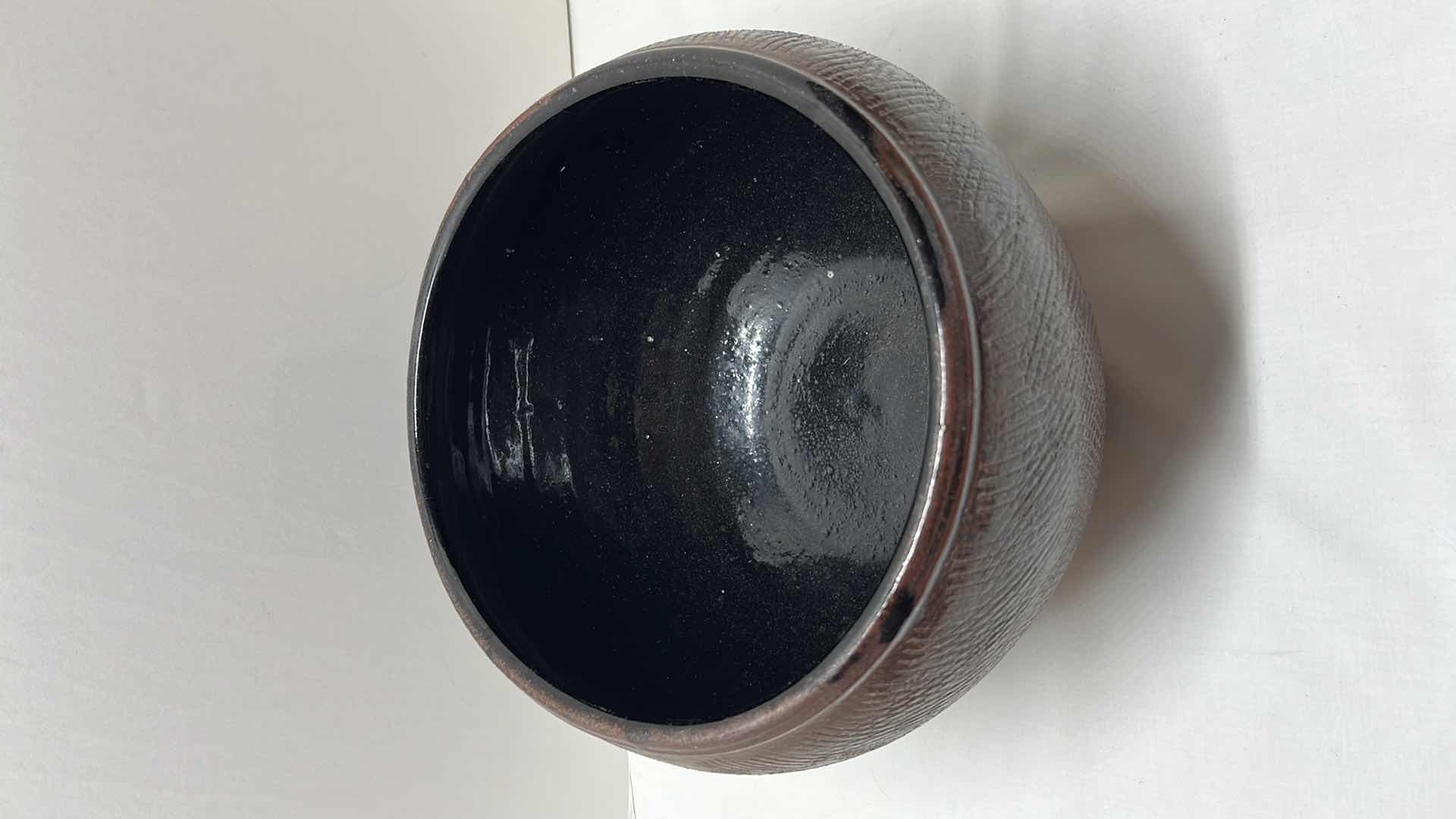 Photo 1 of LARGE CERAMIC OFFSET ROUND BOWL 11.5”D X 7”H & HANDCRAFTED LARGE CLAY POT 10” D X 7.25”H