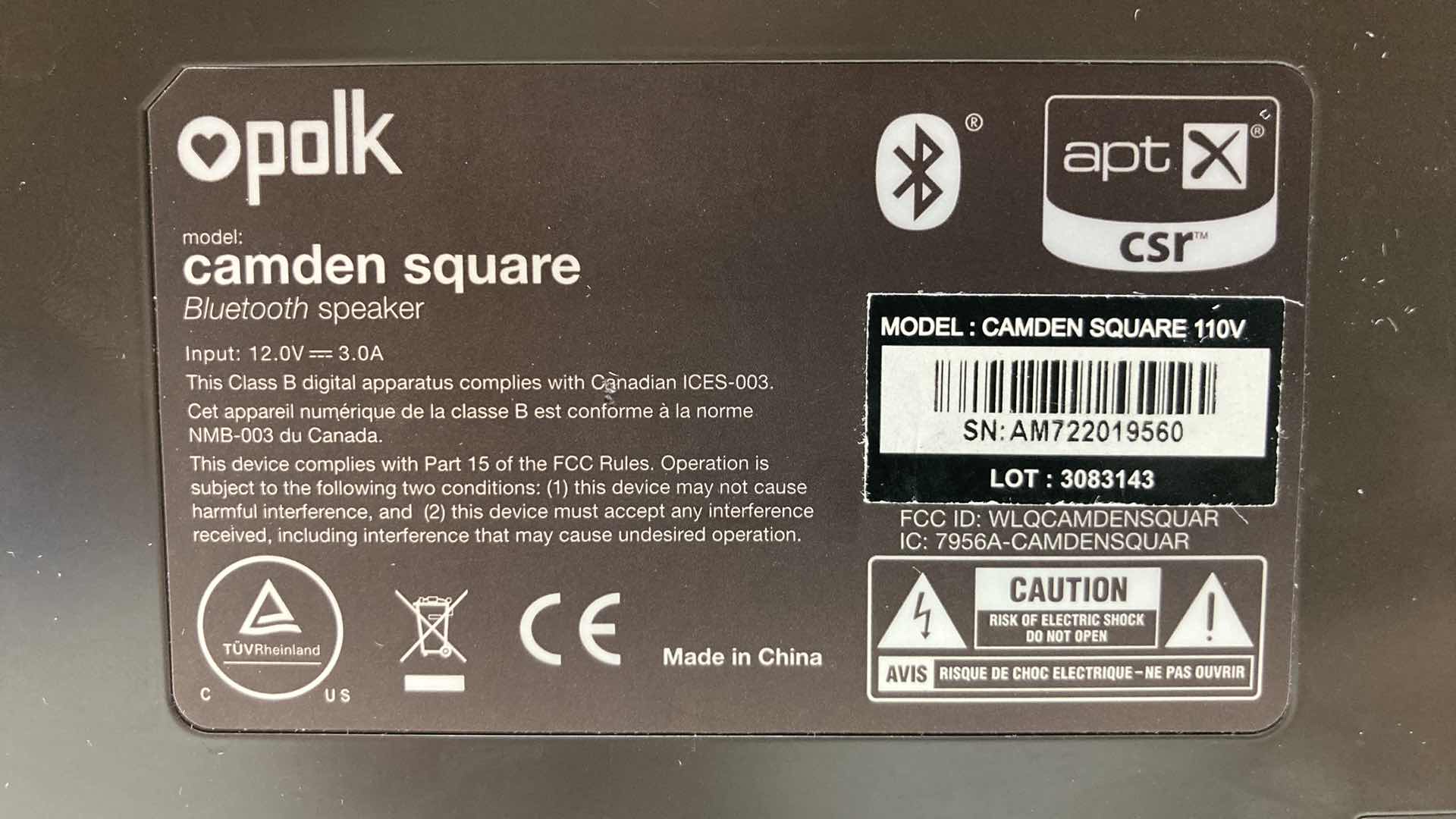 Photo 5 of PALK BLUETOOTH SPEAKER MODEL CAMDEN SQUARE