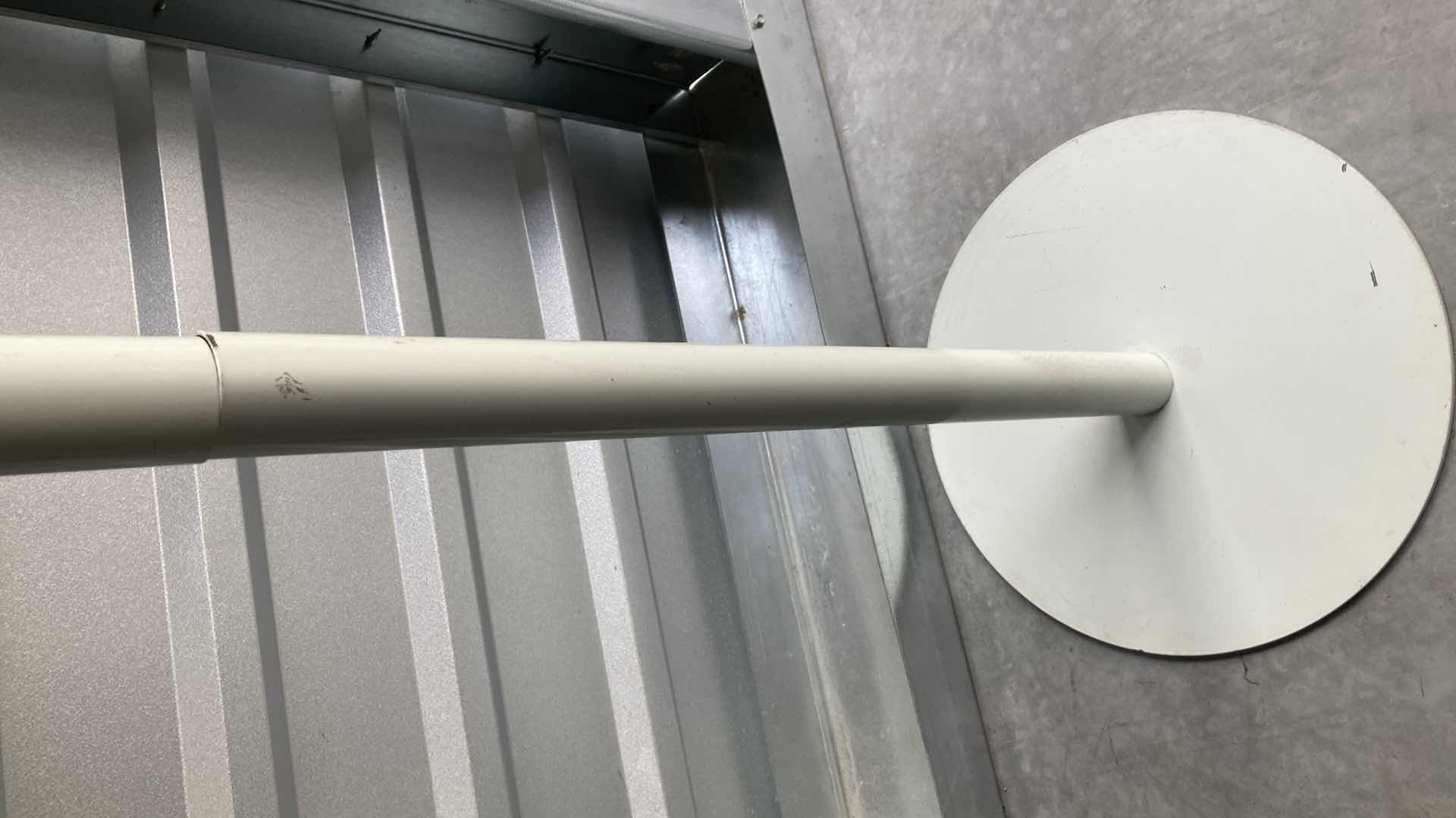 Photo 1 of WHITE COATED METAL & WOOD KNOB COAT RACK 17” X 71”