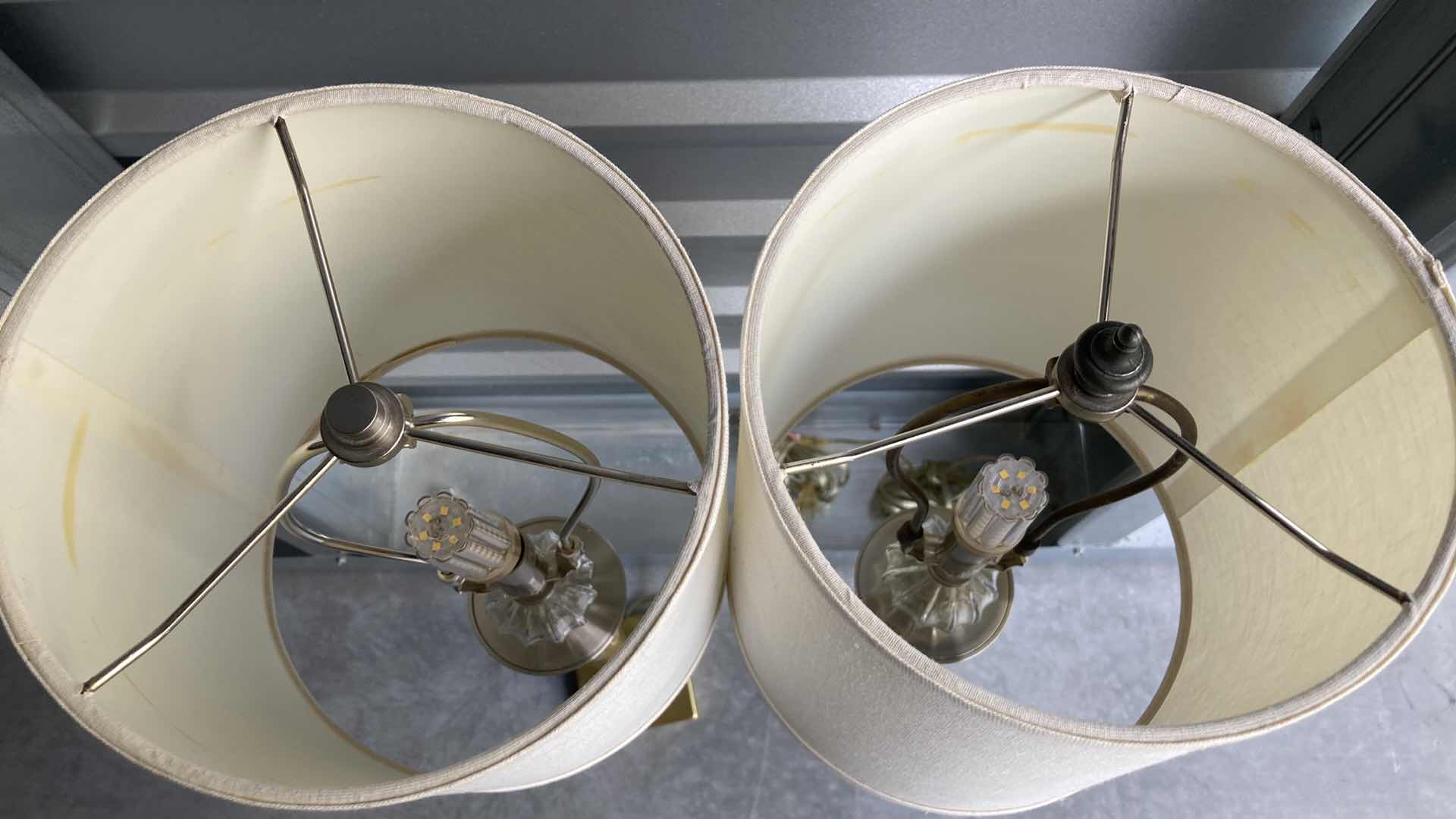 Photo 4 of STEEL & BRASS FINISH TABLE LAMPS (2) 8.5” X 36”