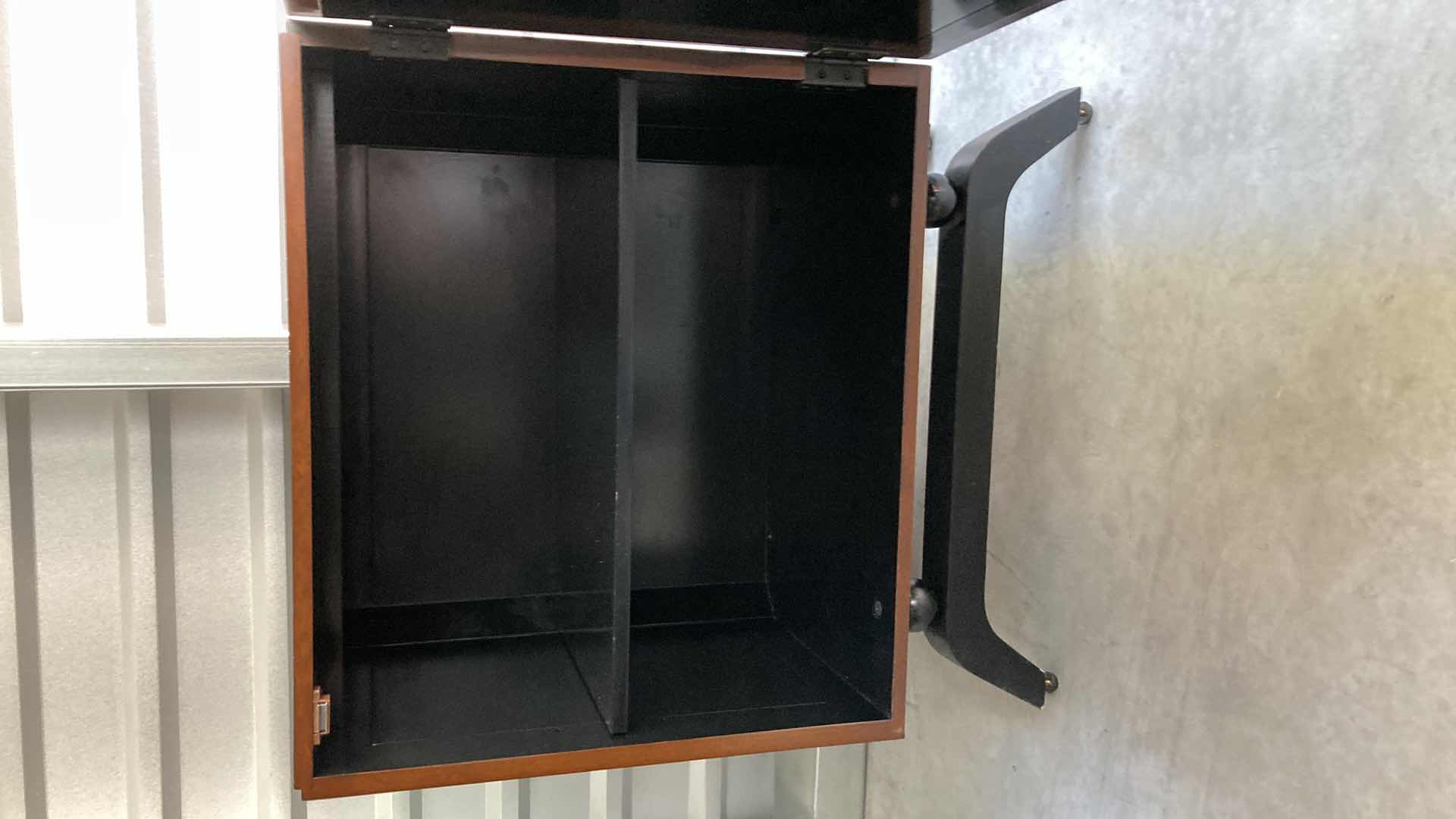 Photo 1 of MID CENTURY CHERRY FINISH WOOD CABINET 25” X 17” H29.25”