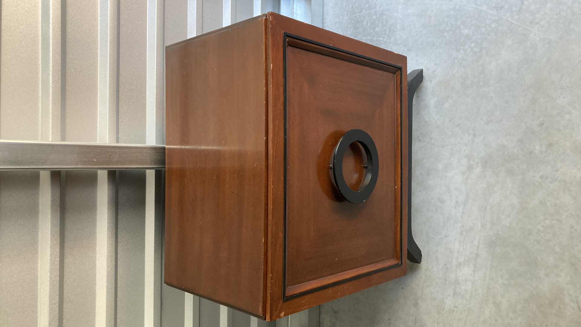 Photo 2 of MID CENTURY CHERRY FINISH WOOD CABINET 25” X 17” H29.25”