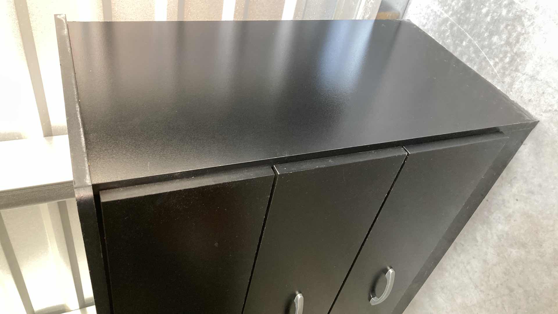 Photo 1 of BLACK LAMINATE 3 DRAWER DRESSER 31.25” X 16” H27.5”