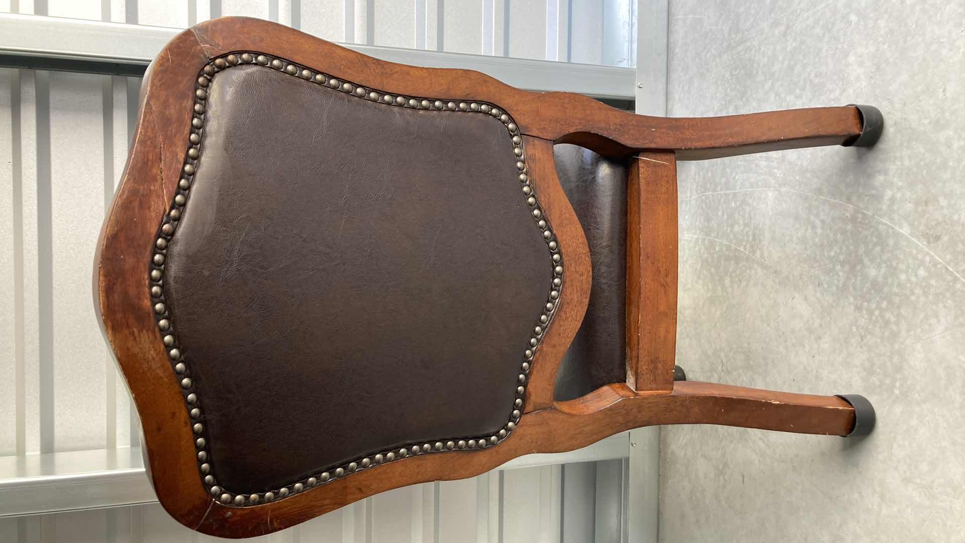 Photo 1 of BELLAGIO STYLE CHERRY WOOD FINISH EXPRESSO LEATHER DINING CHAIR 22” X 20” H40”