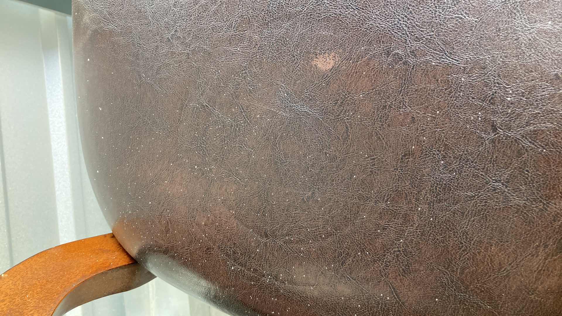 Photo 6 of BELLAGIO STYLE CHERRY WOOD FINISH EXPRESSO LEATHER DINING CHAIR ON CASTERS 22” X 20” H40”