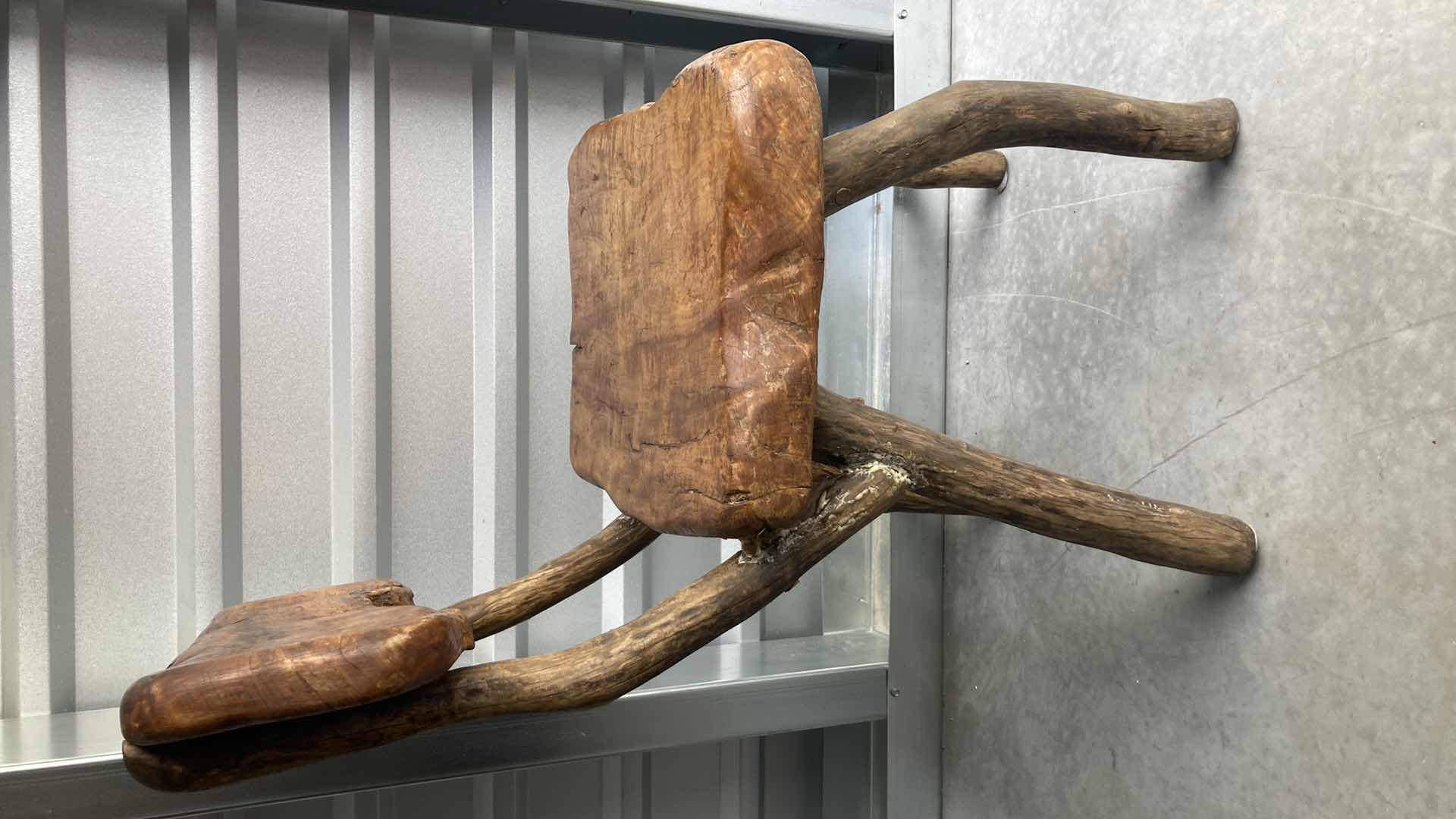 Photo 1 of RUSTIC LIVE EDGE SOLID WOOD CHAIR 16” X 18” H32”