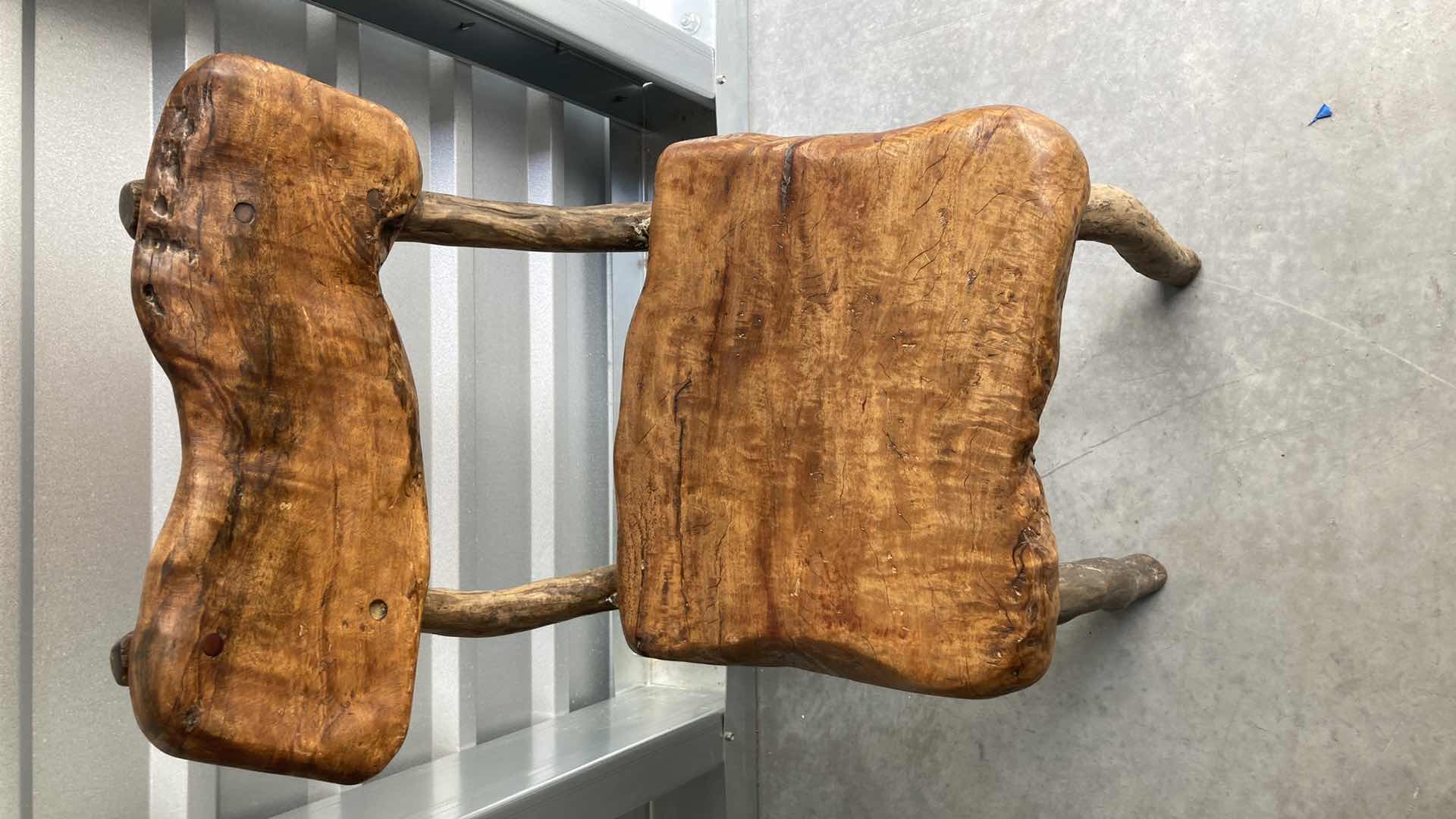 Photo 1 of RUSTIC LIVE EDGE SOLID WOOD CHAIR 16” X 18” H32”