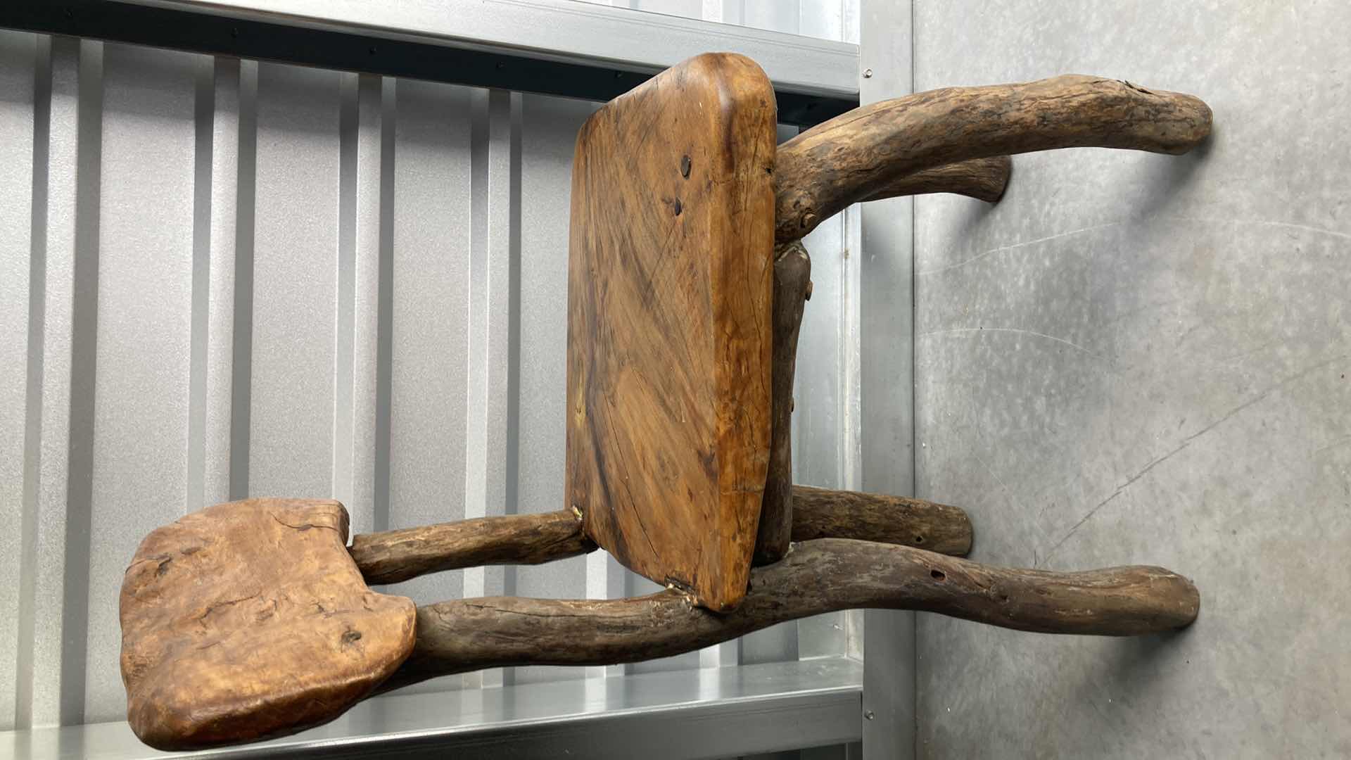 Photo 1 of RUSTIC LIVE EDGE SOLID WOOD CHAIR 15” X 17” H32.5”