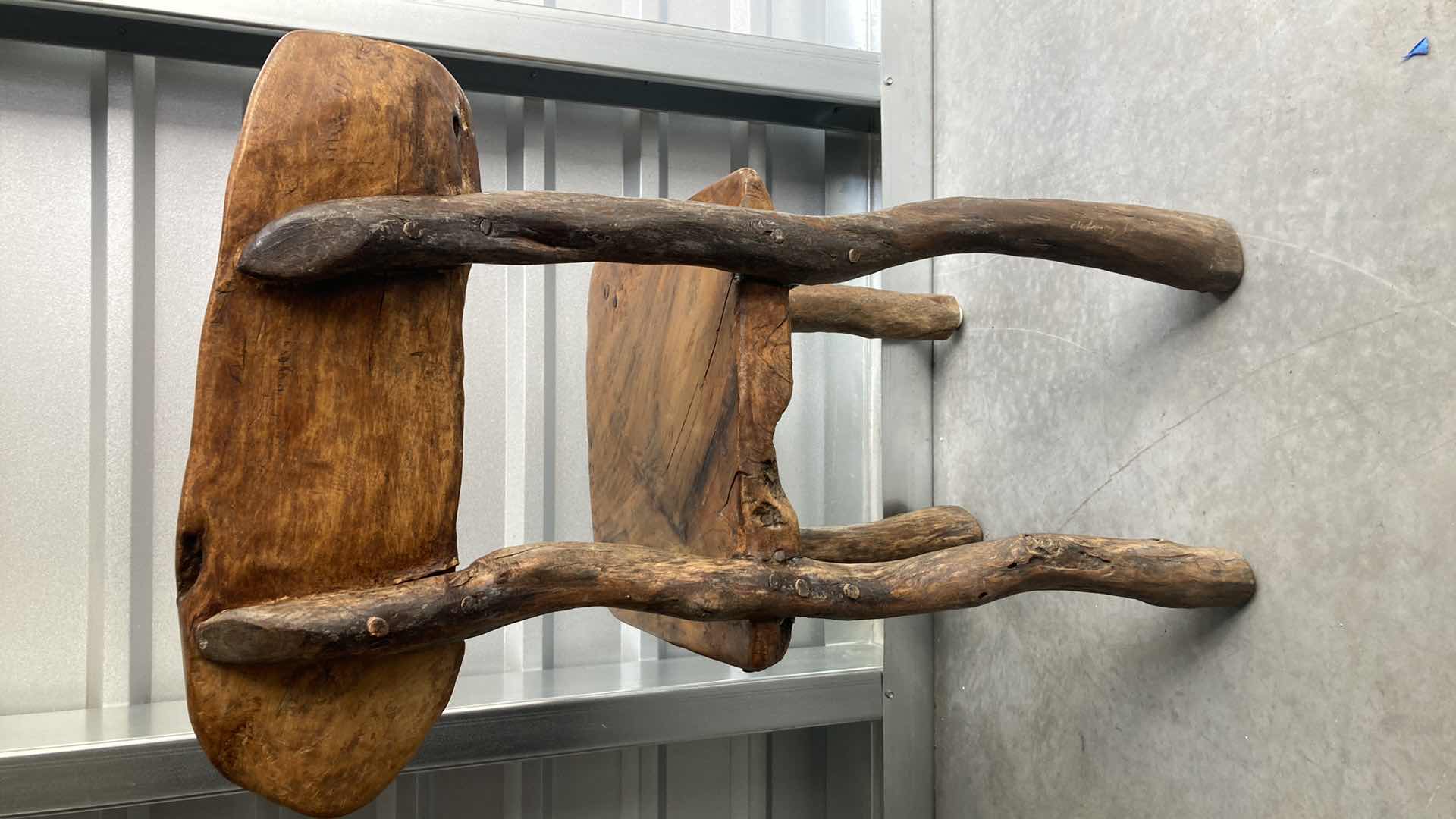 Photo 1 of RUSTIC LIVE EDGE SOLID WOOD CHAIR 15” X 17” H32.5”