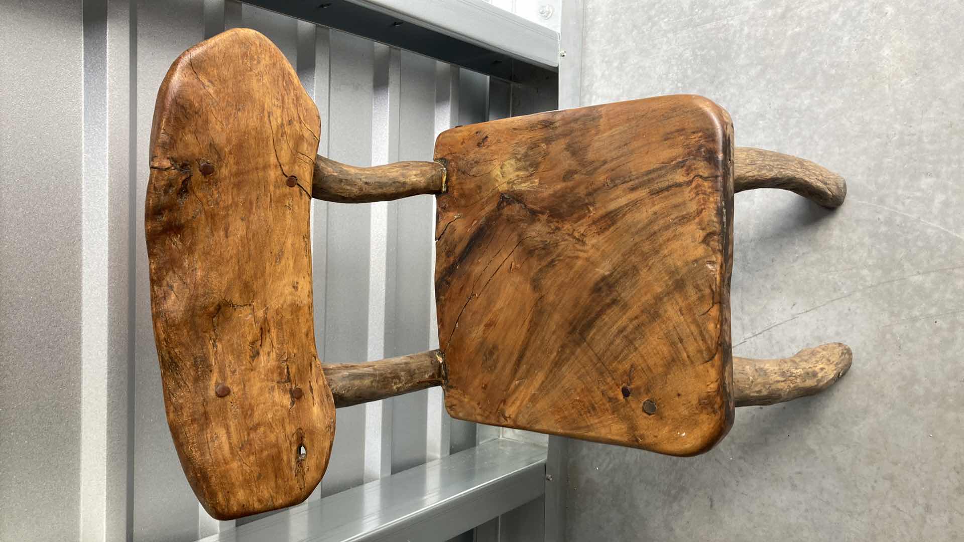 Photo 1 of RUSTIC LIVE EDGE SOLID WOOD CHAIR 15” X 17” H32.5”