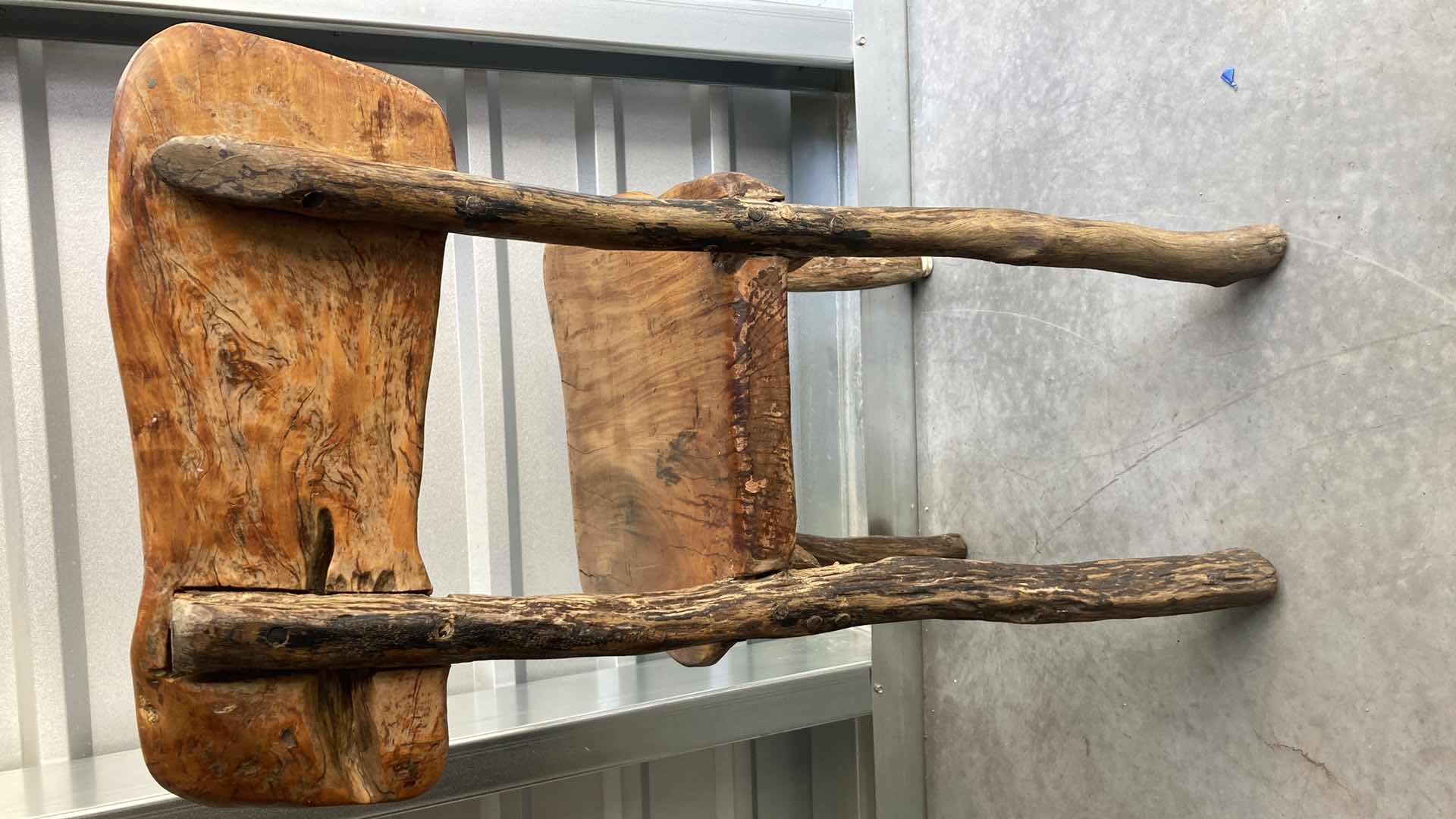 Photo 1 of RUSTIC LIVE EDGE SOLID WOOD CHAIR 16” X 18” H32”