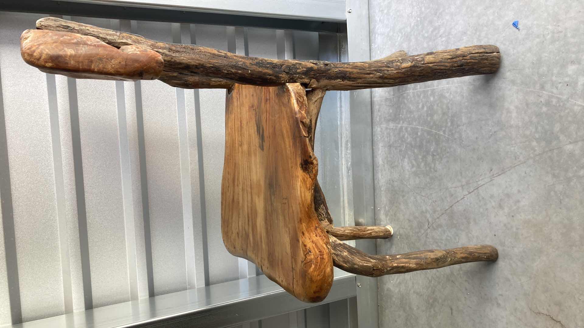 Photo 1 of RUSTIC LIVE EDGE SOLID WOOD CHAIR 16” X 18” H32”