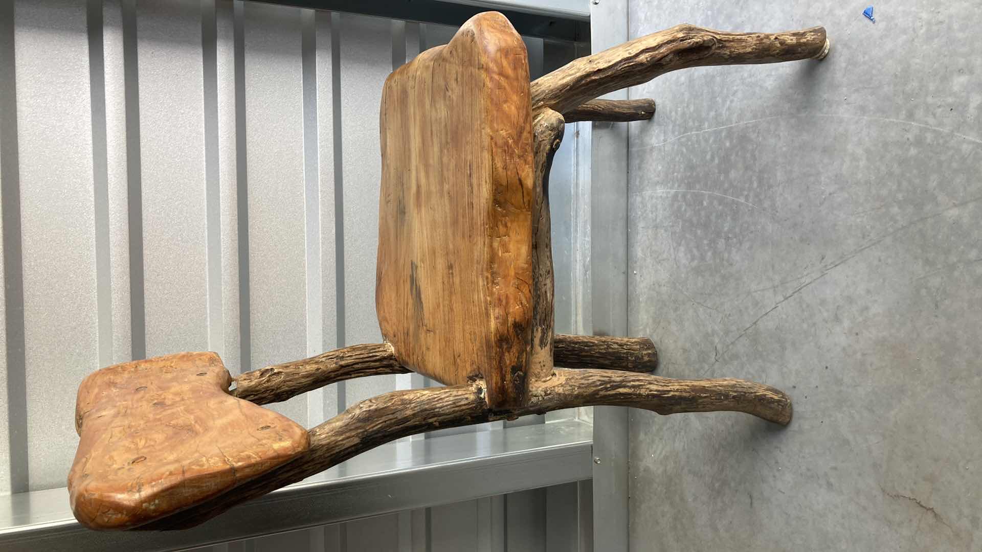 Photo 1 of RUSTIC LIVE EDGE SOLID WOOD CHAIR 16” X 18” H32”