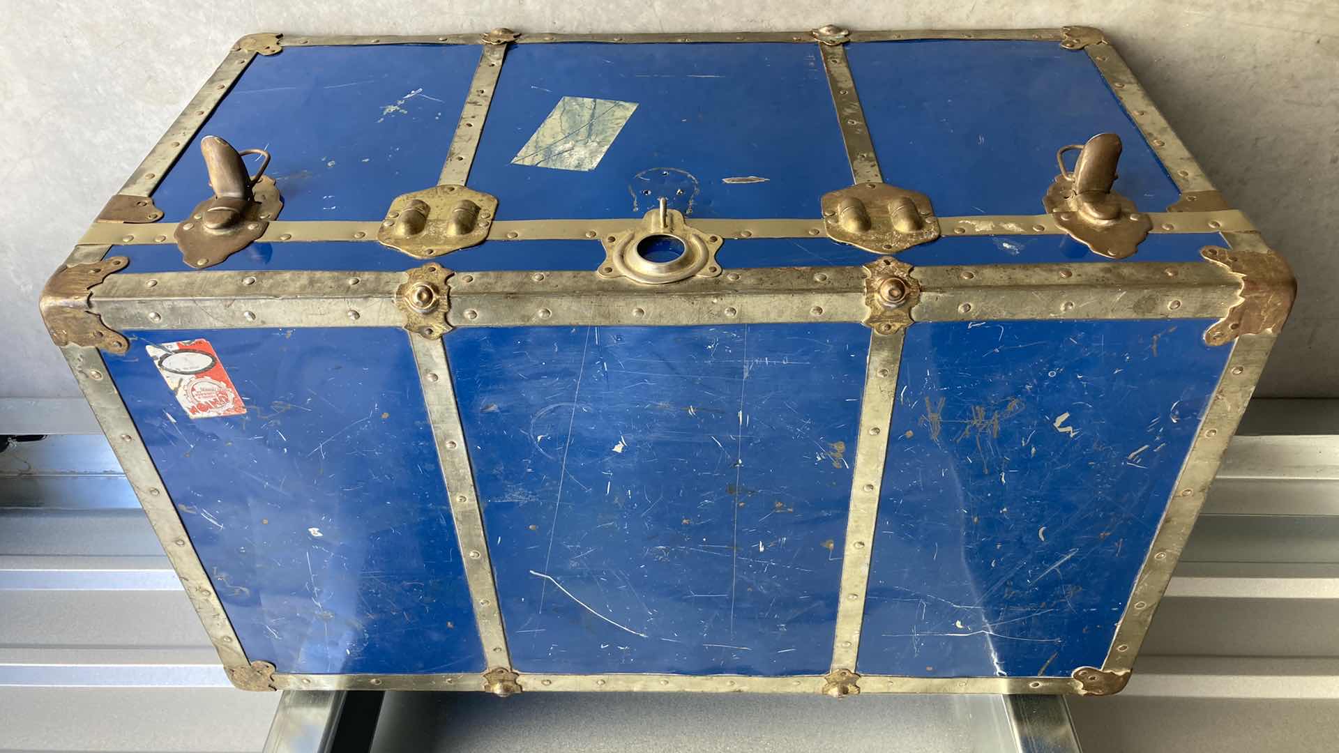 Photo 1 of UNION CO STEAMER METAL TRUNK 36” X 20” H19”