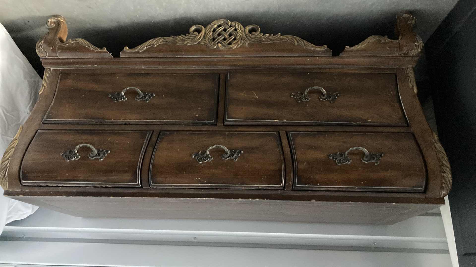 View 1 of ANTIQUE BOMBAY STYLE 5 DRAWER DRESSER 55” X 21” H27.5”