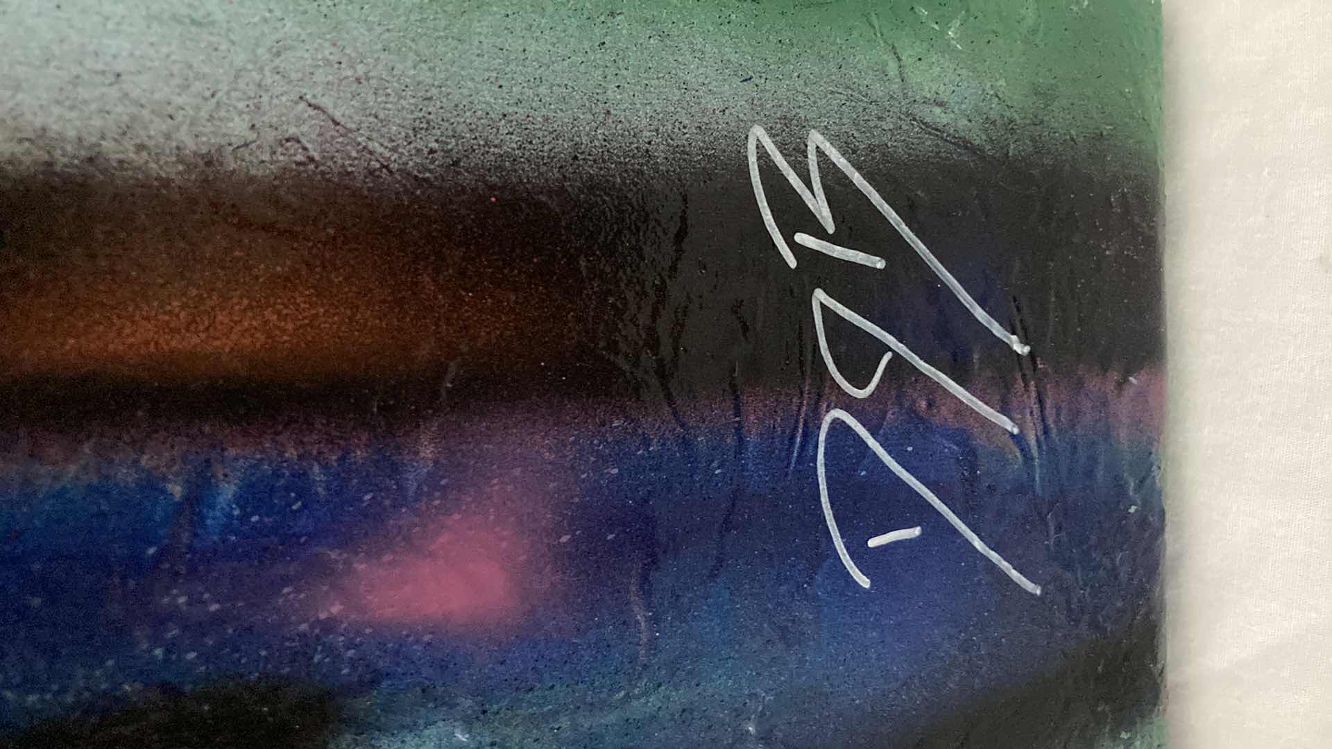 Photo 1 of GAS MASK PAINTED CANVAS ARTWORK BY LOCAL ARTIST 21” X 24”