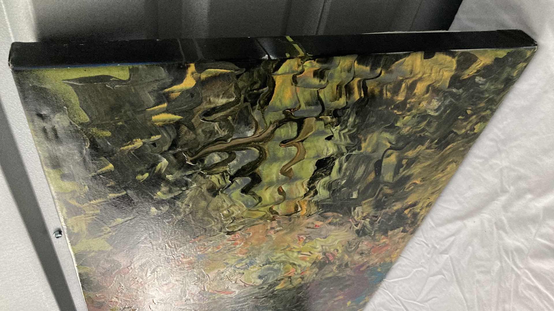 Photo 1 of TUNNELED PAINTED CANVAS ARTWORK BY LOCAL ARTIST 32” X 21”