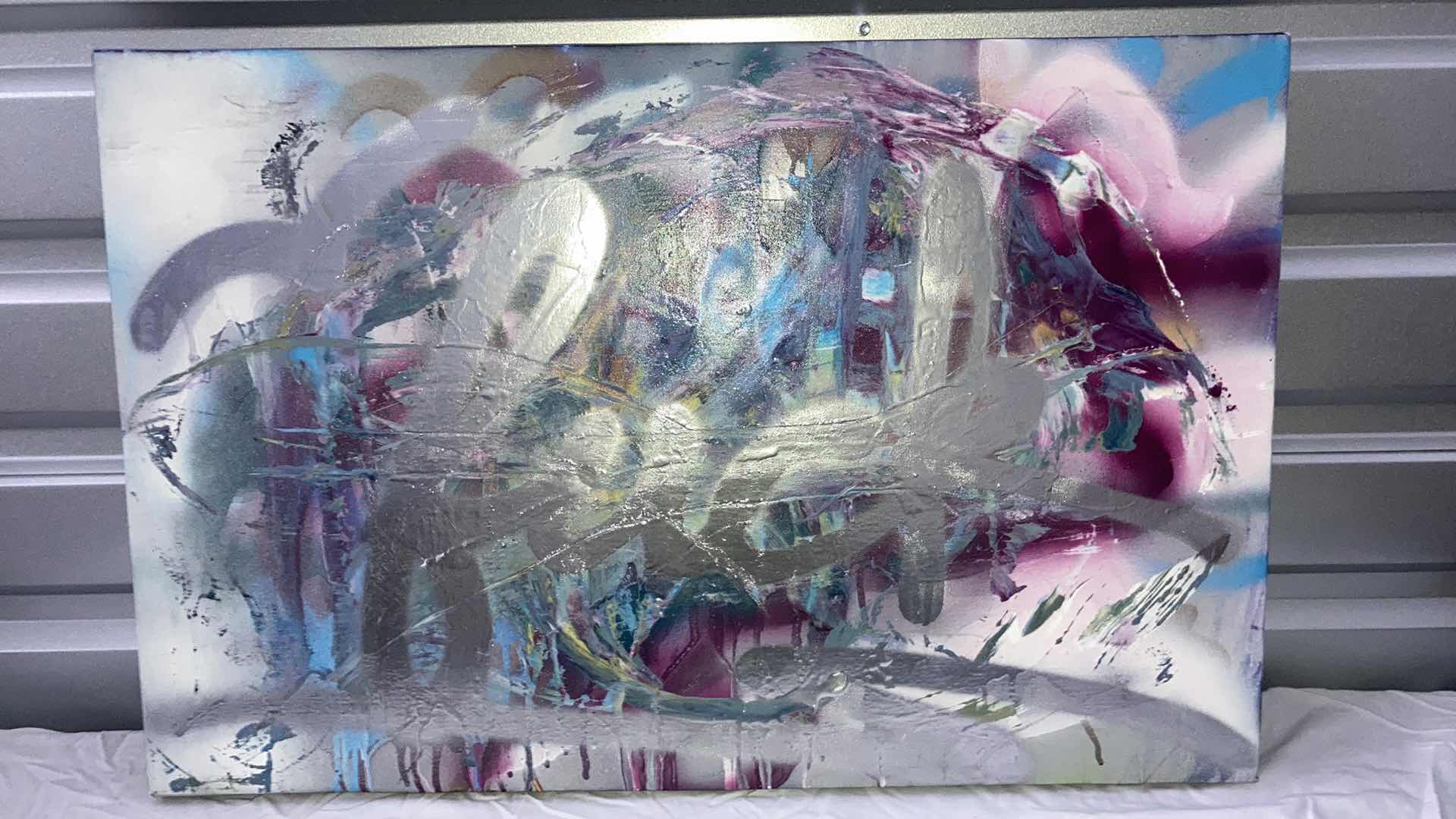 Photo 1 of SILVER F PASTELS PAINTED CANVAS ARTWORK BY LOCAL ARTIST 32” X 21”