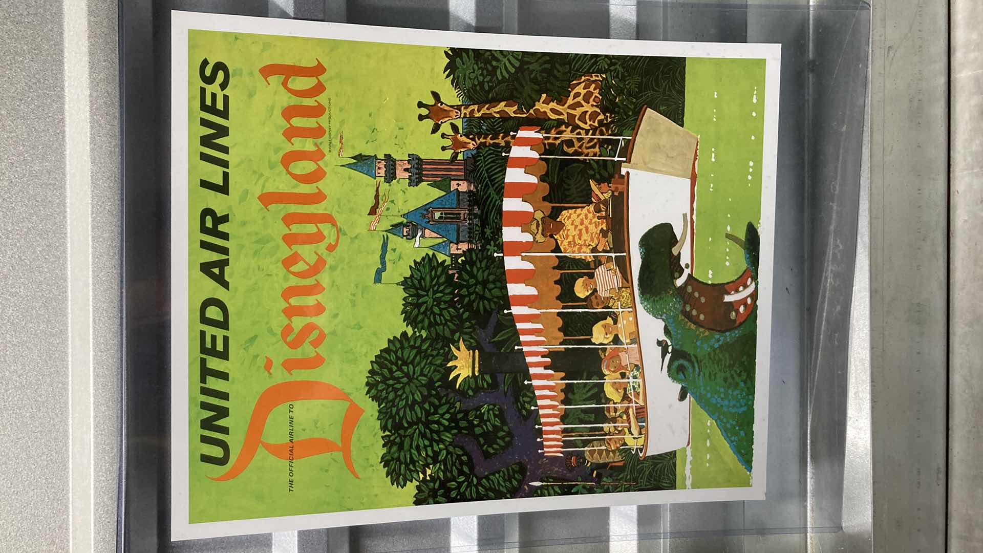 Photo 1 of UNITED AIRLINES DISNEYLAND SAFARI TOUR LAMINATED POSTER 18.5” X 24.25”