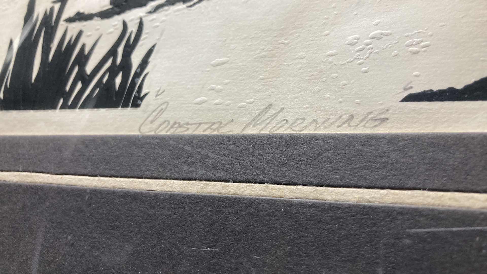 Photo 1 of COASTAL MORNING EMBOSSED SERIGRAPH FRAMED ARTWORK SIGNED BY ARTIST 22” X 28”