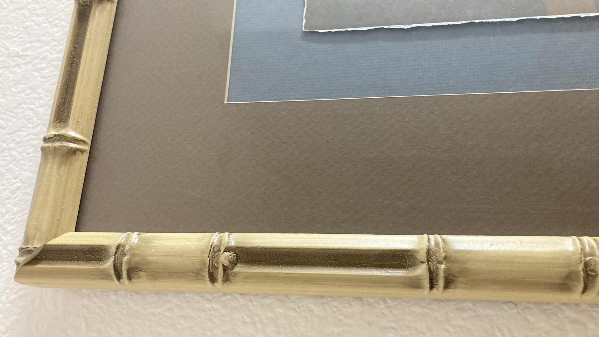 Photo 1 of FRENCH TRIBAL REPRINT BAMBOO FINISH FRAMED ARTWORK 24” X 27”