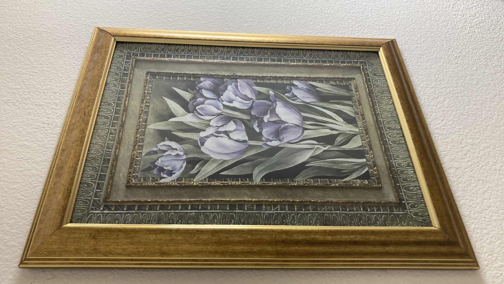Photo 1 of PURPLE TULIPS FRAMED ARTWORK 20” X 26”