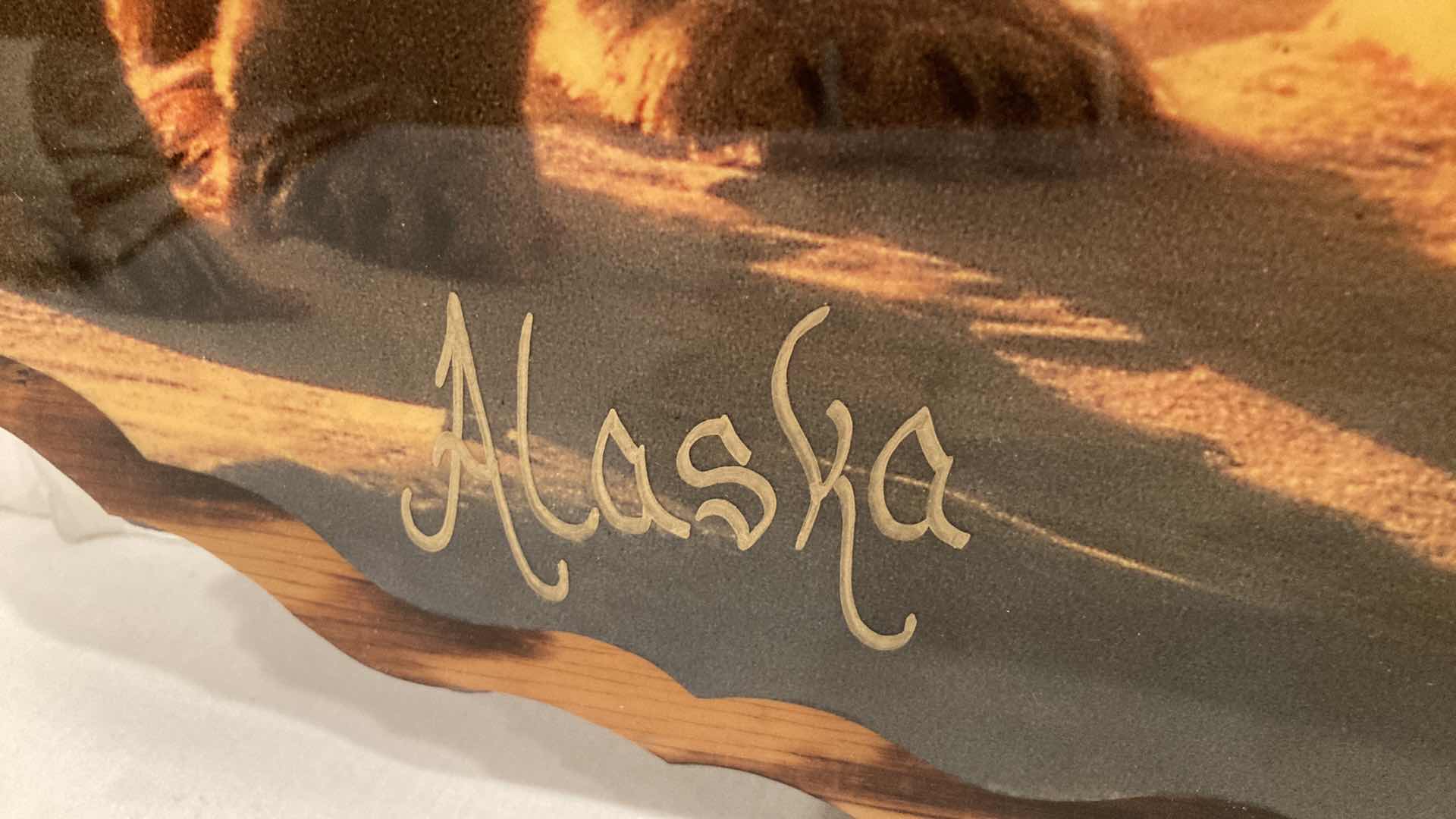 Photo 1 of ALASKAN POLAR BEAR & CUBS WOOD ART WORK 21” X 16”