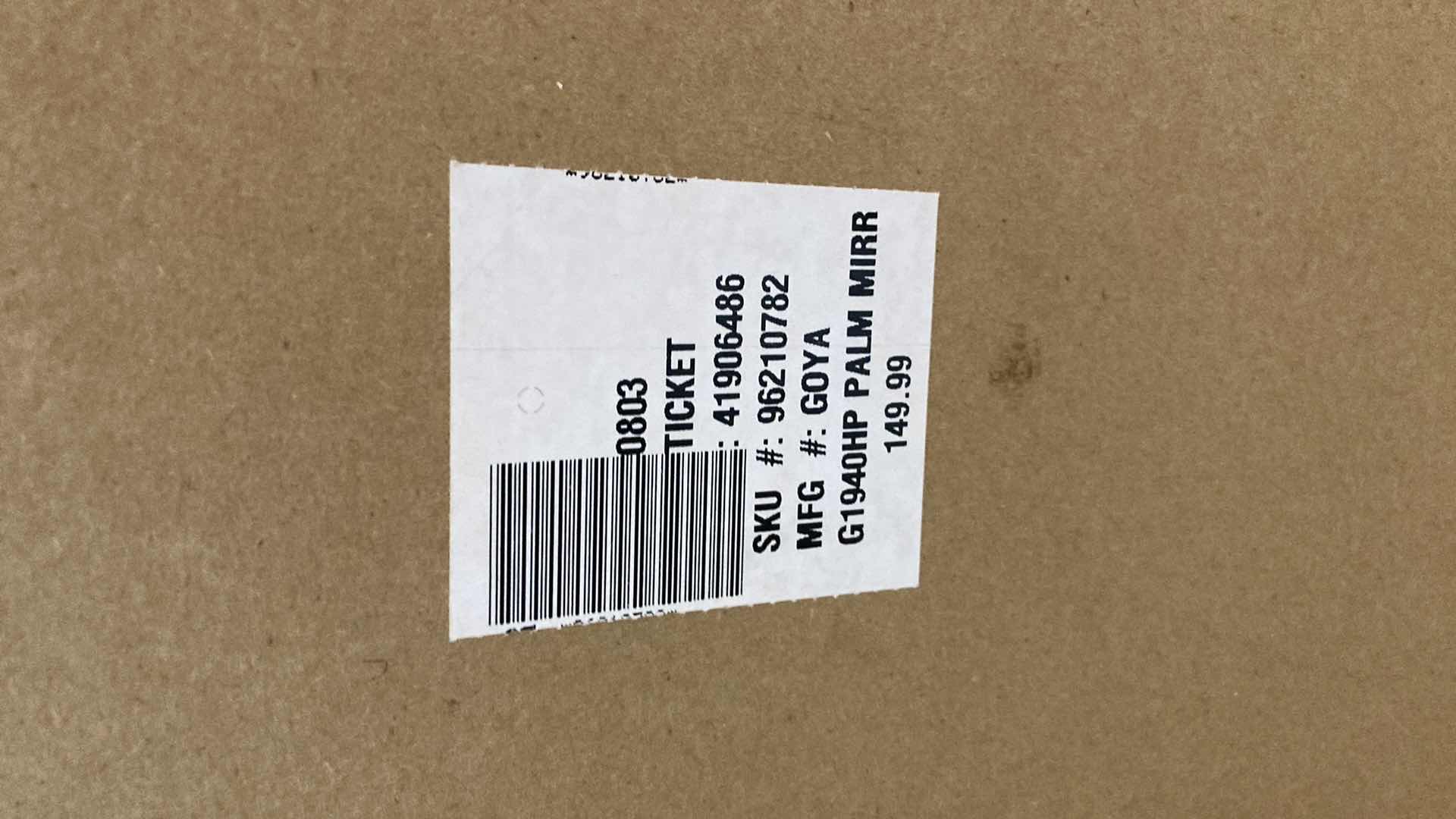 Photo 1 of GOYA PALM PAINTED FRAMED MIRROR 39” X 47.5”