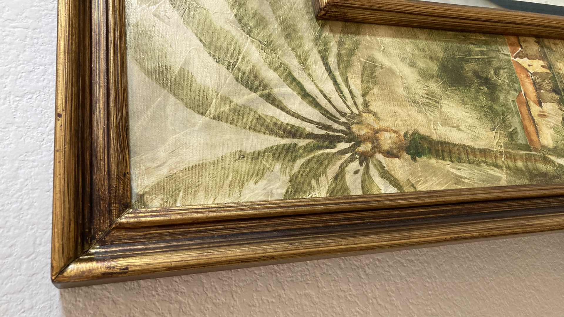 Photo 1 of GOYA PALM PAINTED FRAMED MIRROR 39” X 47.5”