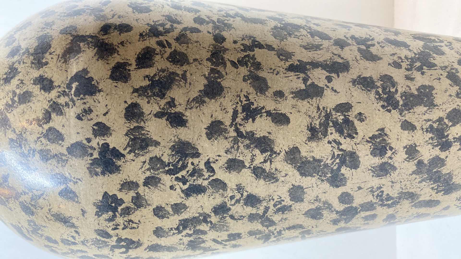 Photo 1 of PAINT BLOTCHED METAL VASE 7” X 19”