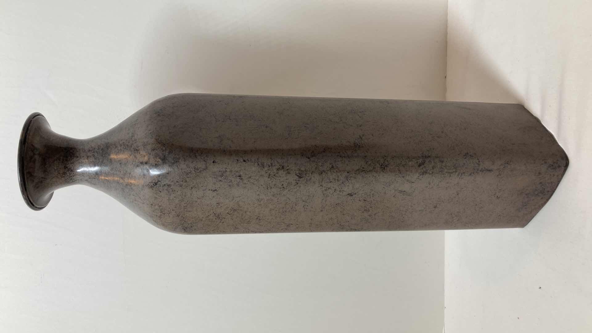 Photo 1 of SPECKLED METAL VASE 4” X 4” H19.5”