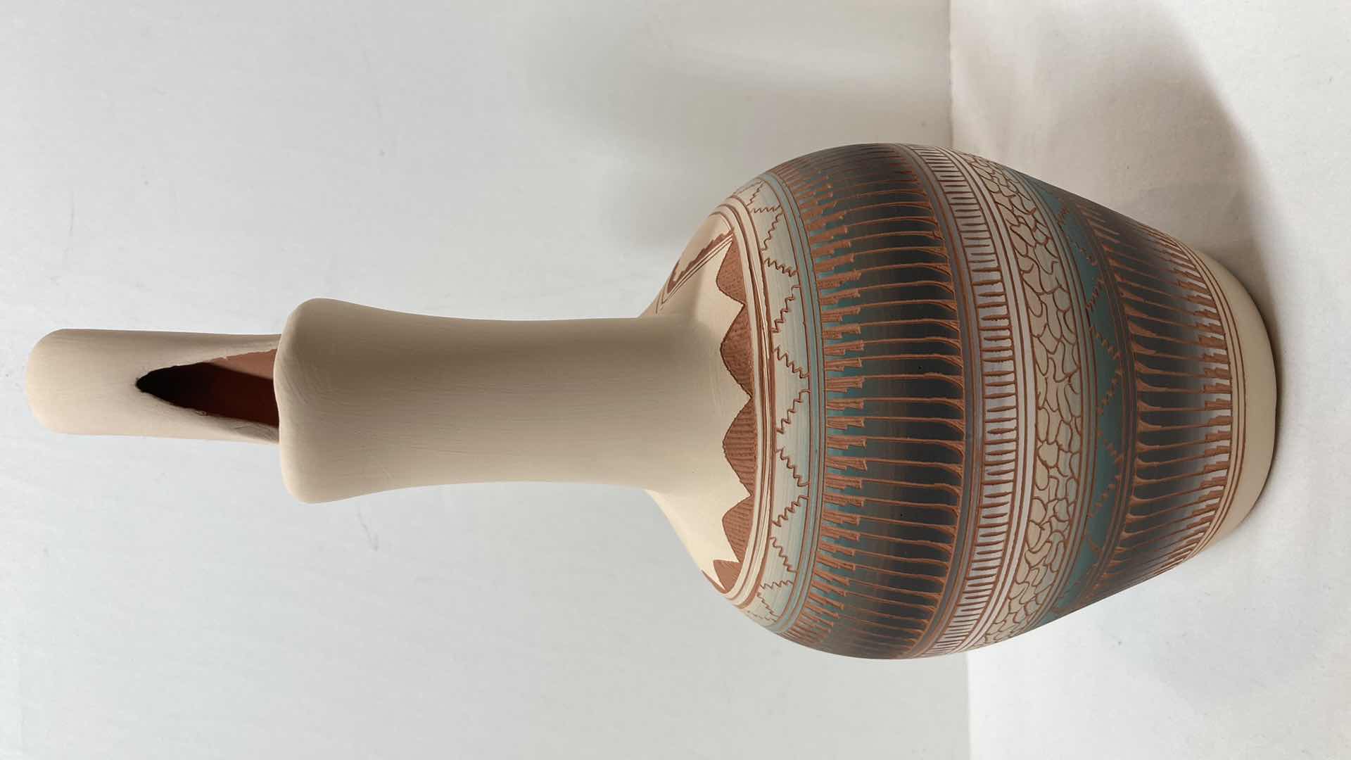 Photo 1 of NAVAJO WEDDING VASE POTTERY BY MICHAEL CHARLIE 6” X 6” H14”